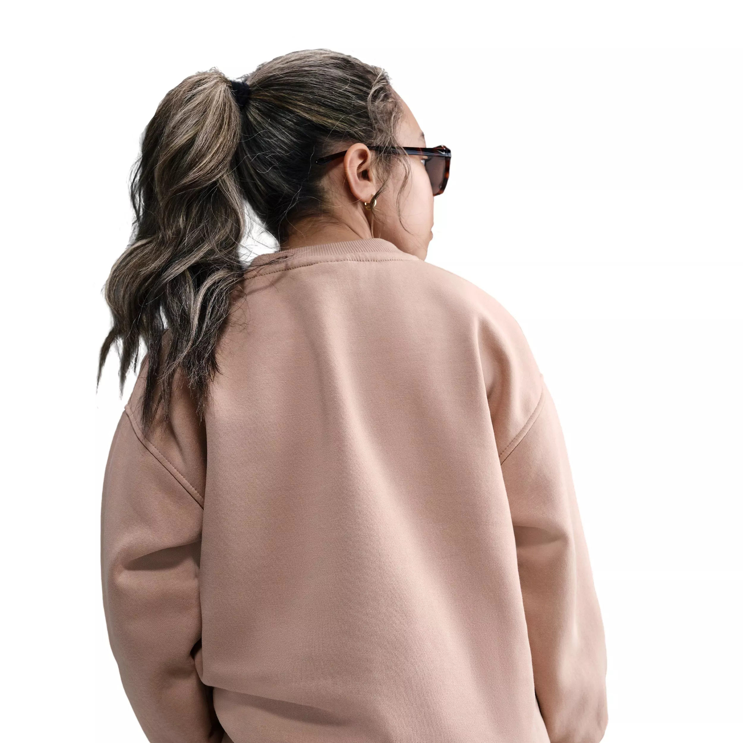 Nike Big Kids' Sportswear Club Fleece Oversized Sweatshirt - Brown - BROWN