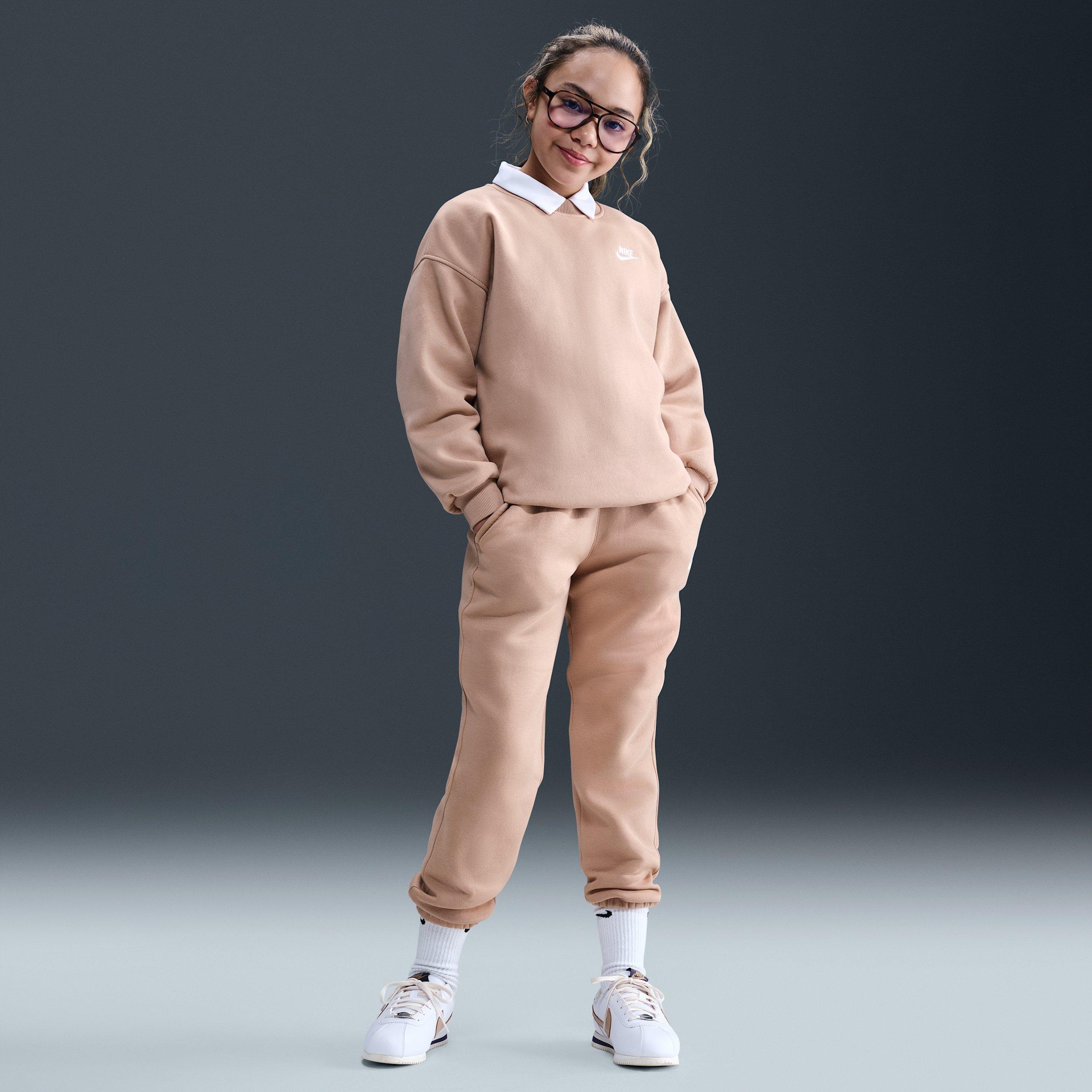 Nike Sportswear Club Fleece Big Kids' Brown Oversized Sweatshirt