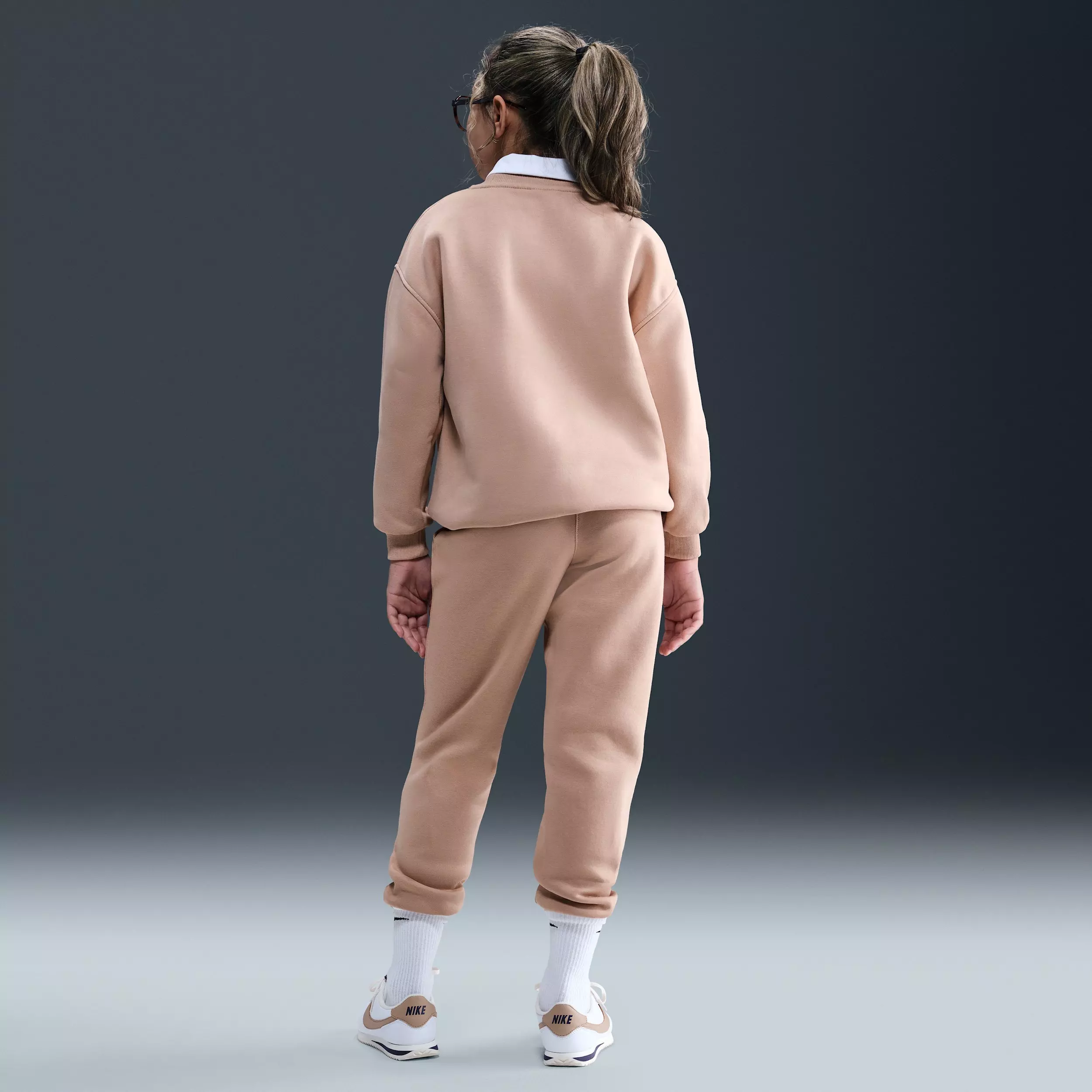 Nike Big Kids' Sportswear Club Fleece Oversized Sweatshirt - Brown - BROWN