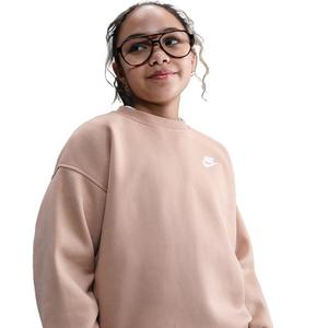 Nike Big Kids' Sportswear Club Fleece Oversized Sweatshirt - Brown