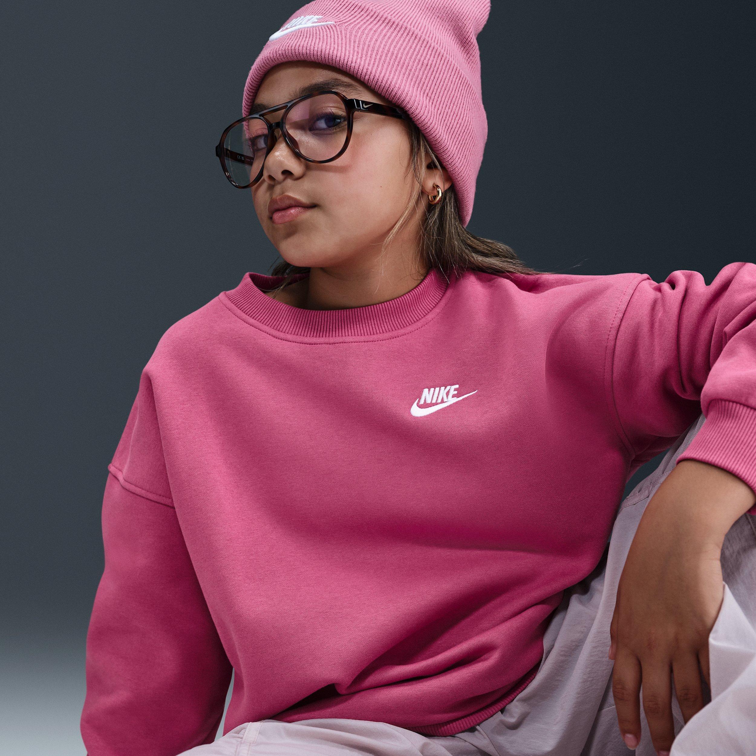 Nike Sportswear Club Fleece Big Kids' Mauve Oversized Sweatshirt