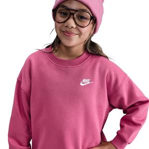 Nike Big Kids' Sportswear Club Fleece Oversized Sweatshirt - Pink