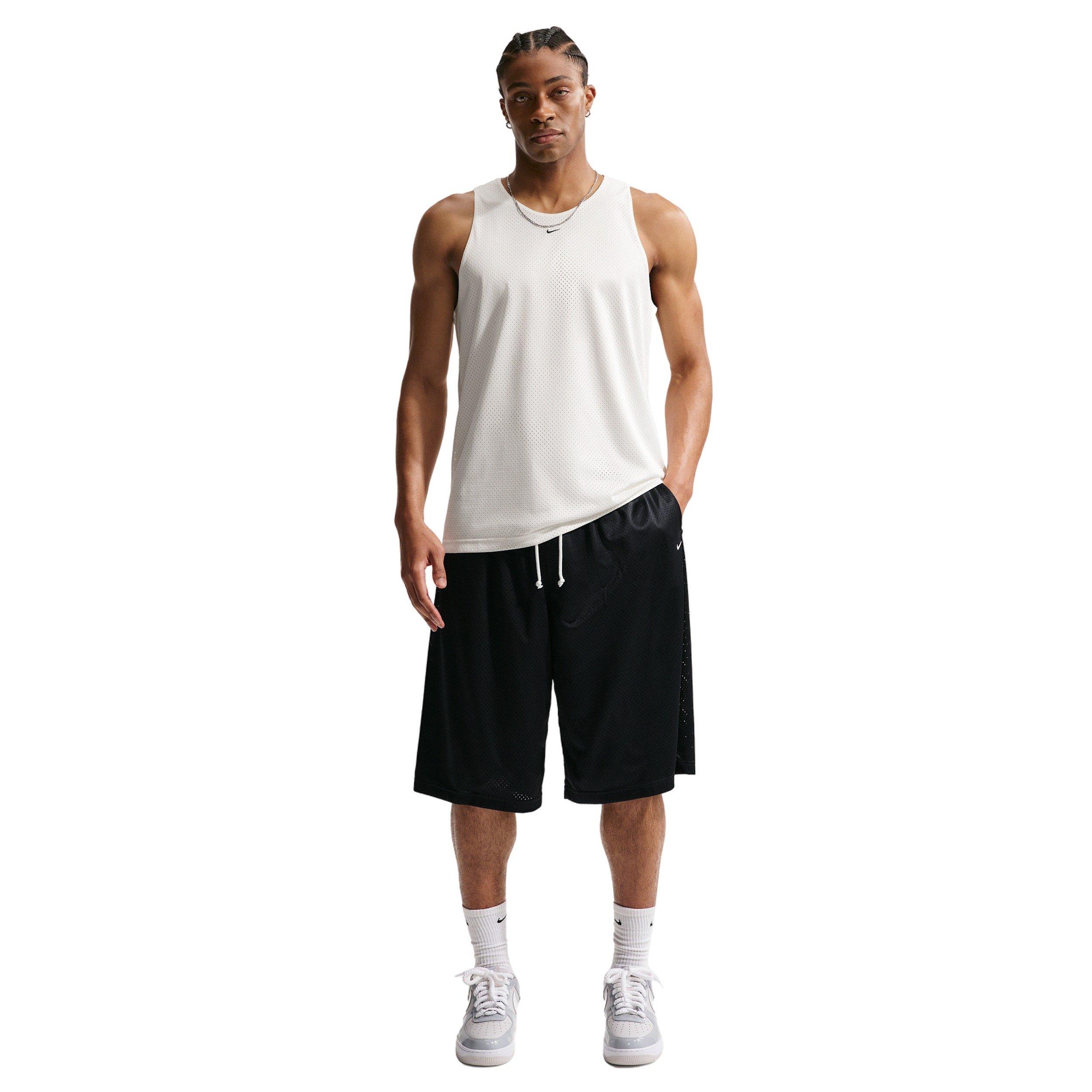 Nike Men's Standard issue Fri-FIT 14" Practice Mesh Basketball Shorts - Black - BLACK
