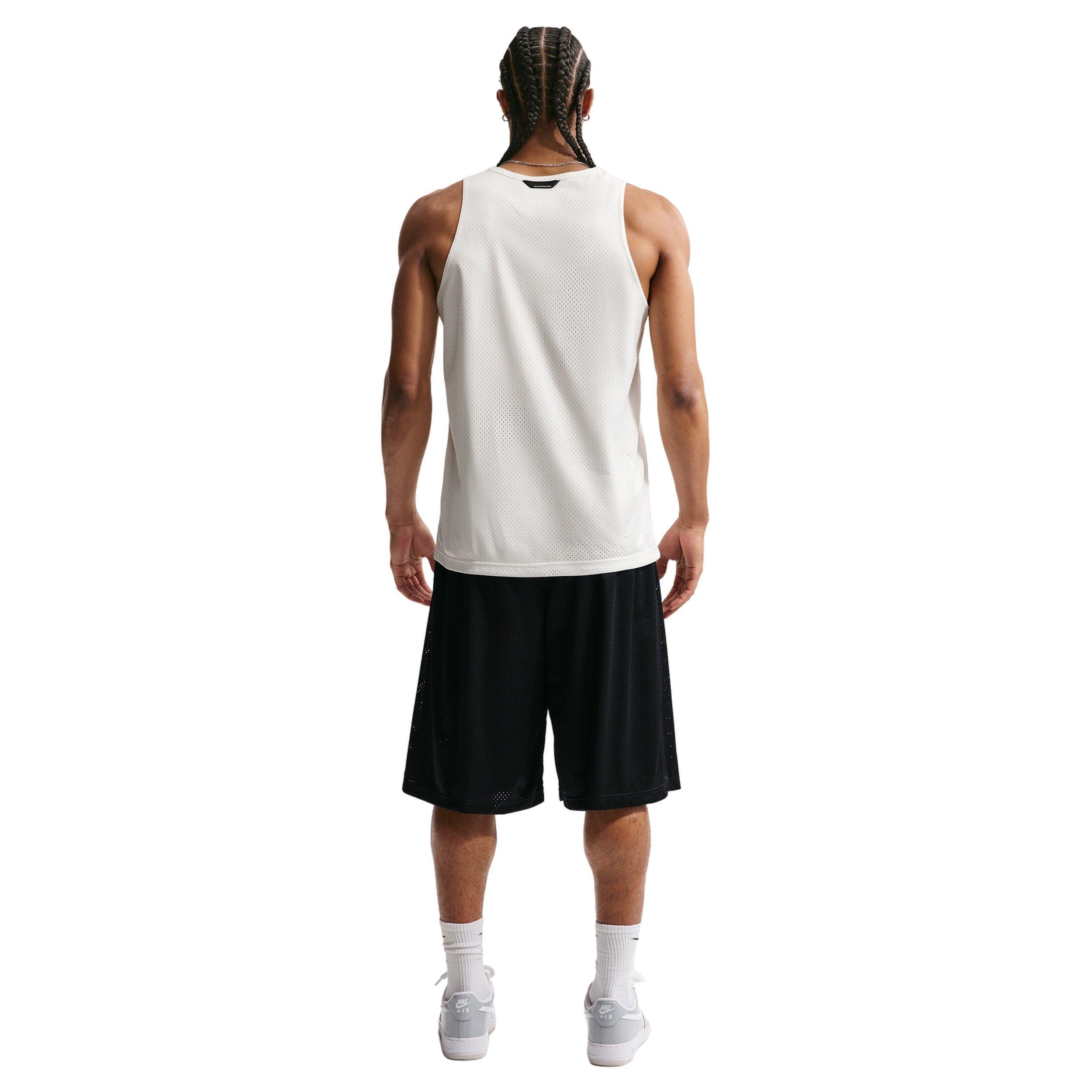 Nike Men's Standard issue Fri-FIT 14" Practice Mesh Basketball Shorts - Black - BLACK