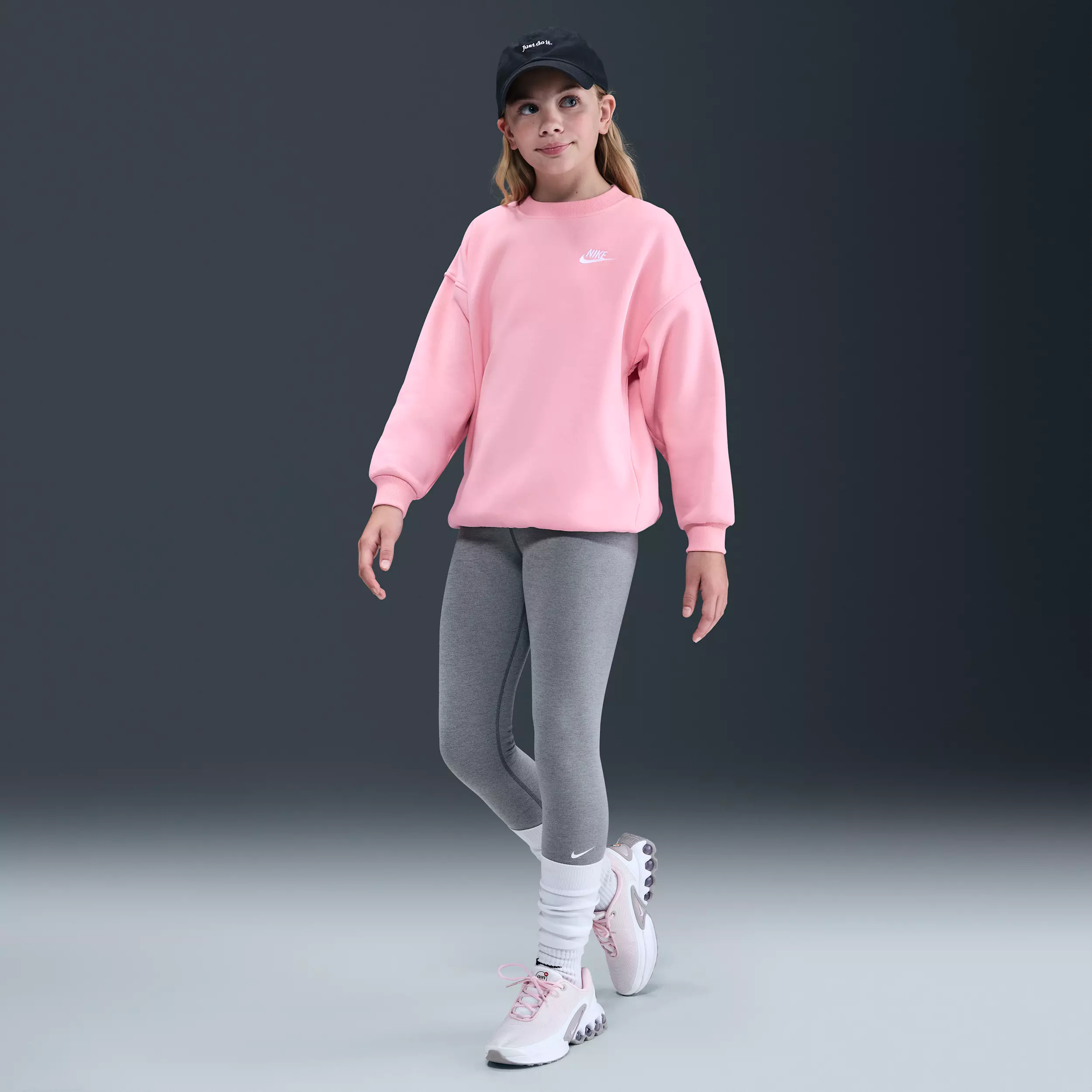 Nike Big Kids' Sportswear Club Fleece Oversized Sweatshirt - Pink - PINK