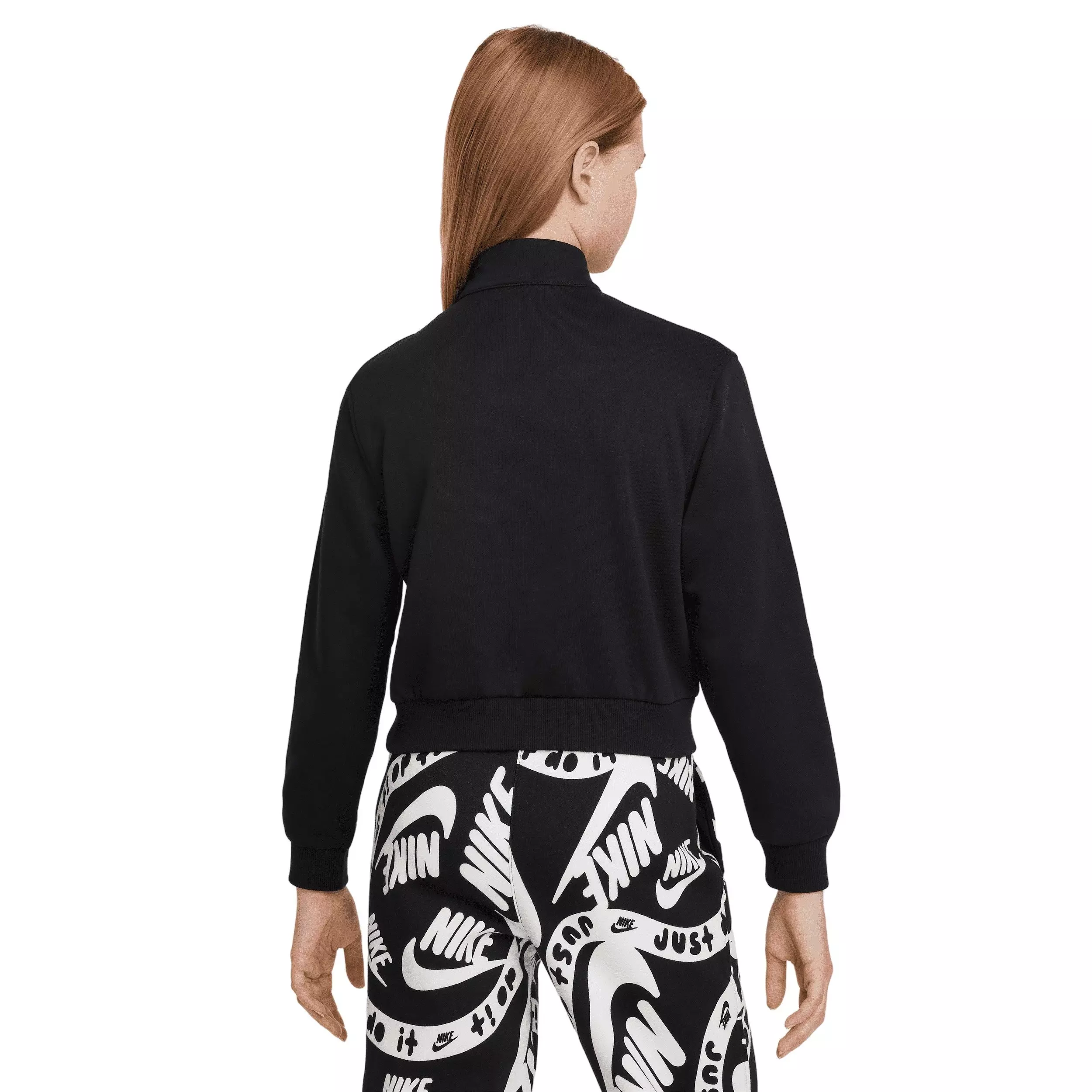 Nike Big Girls' Sportswear Club Fleece 1/2 Zip Long Sleeve Top - Black - BLACK