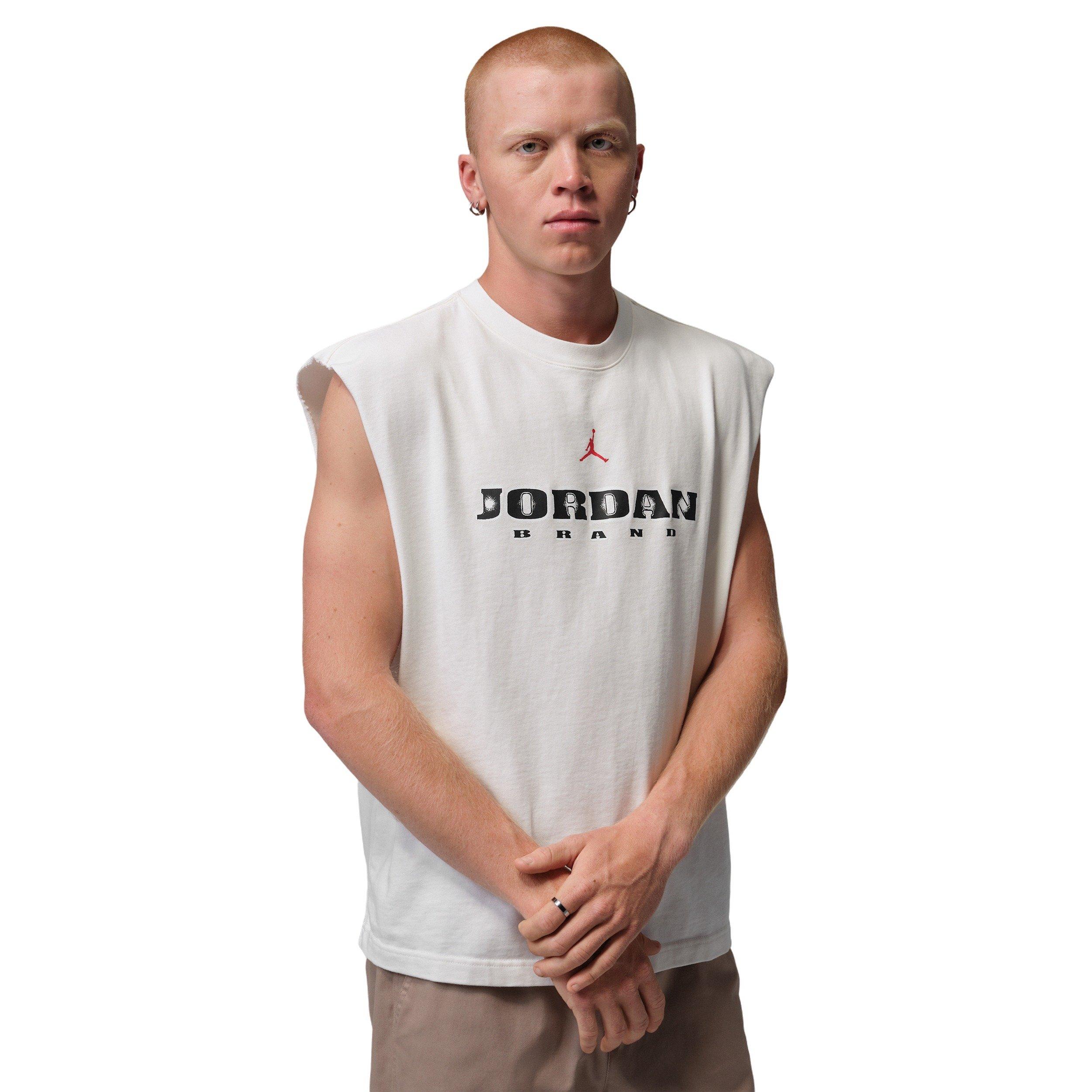 Jordan Men's Brooklyn Sleeveless Muscle Shirt - WHITE Thumbnail View 1