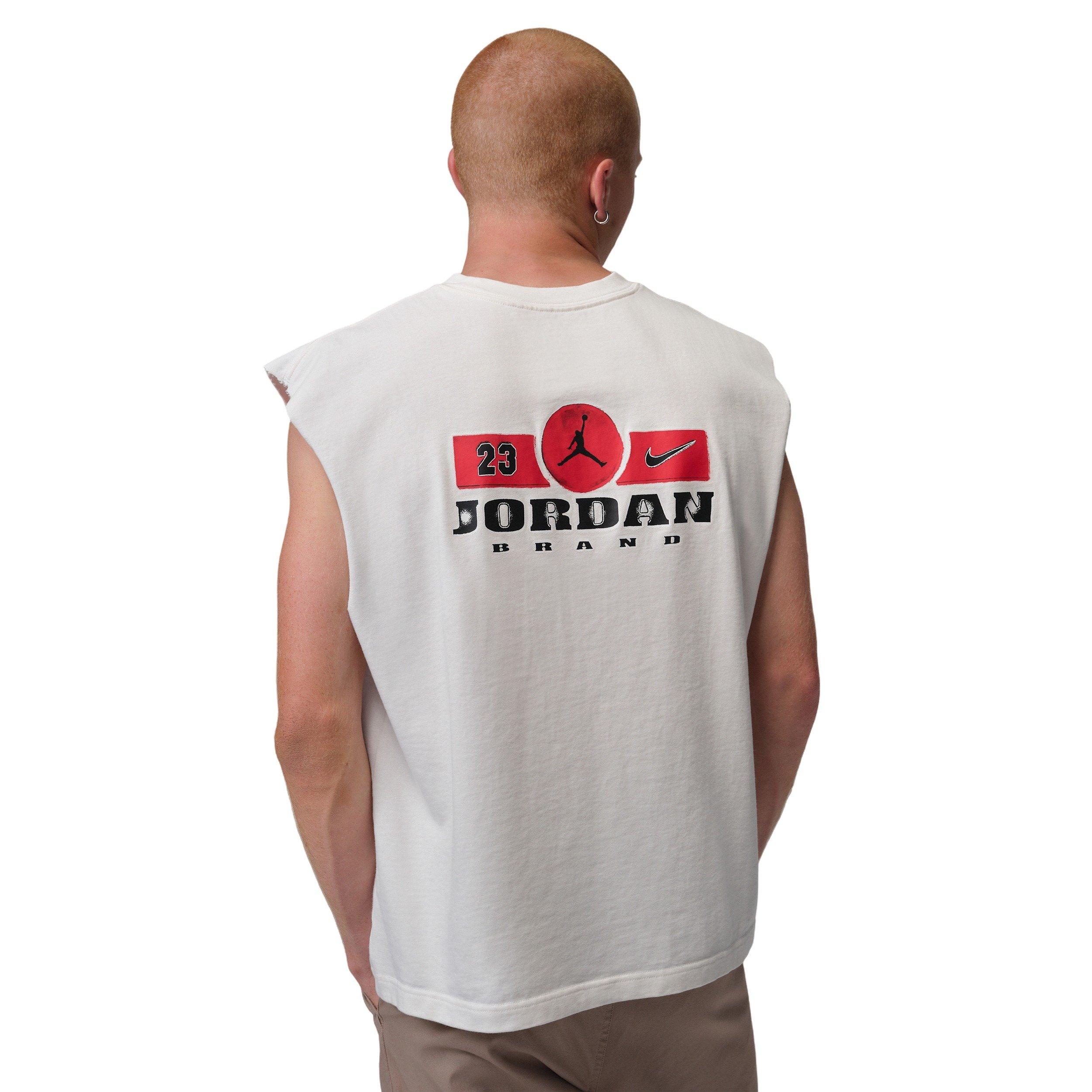 Jordan Men's Brooklyn Sleeveless Muscle Shirt - WHITE Thumbnail View 2