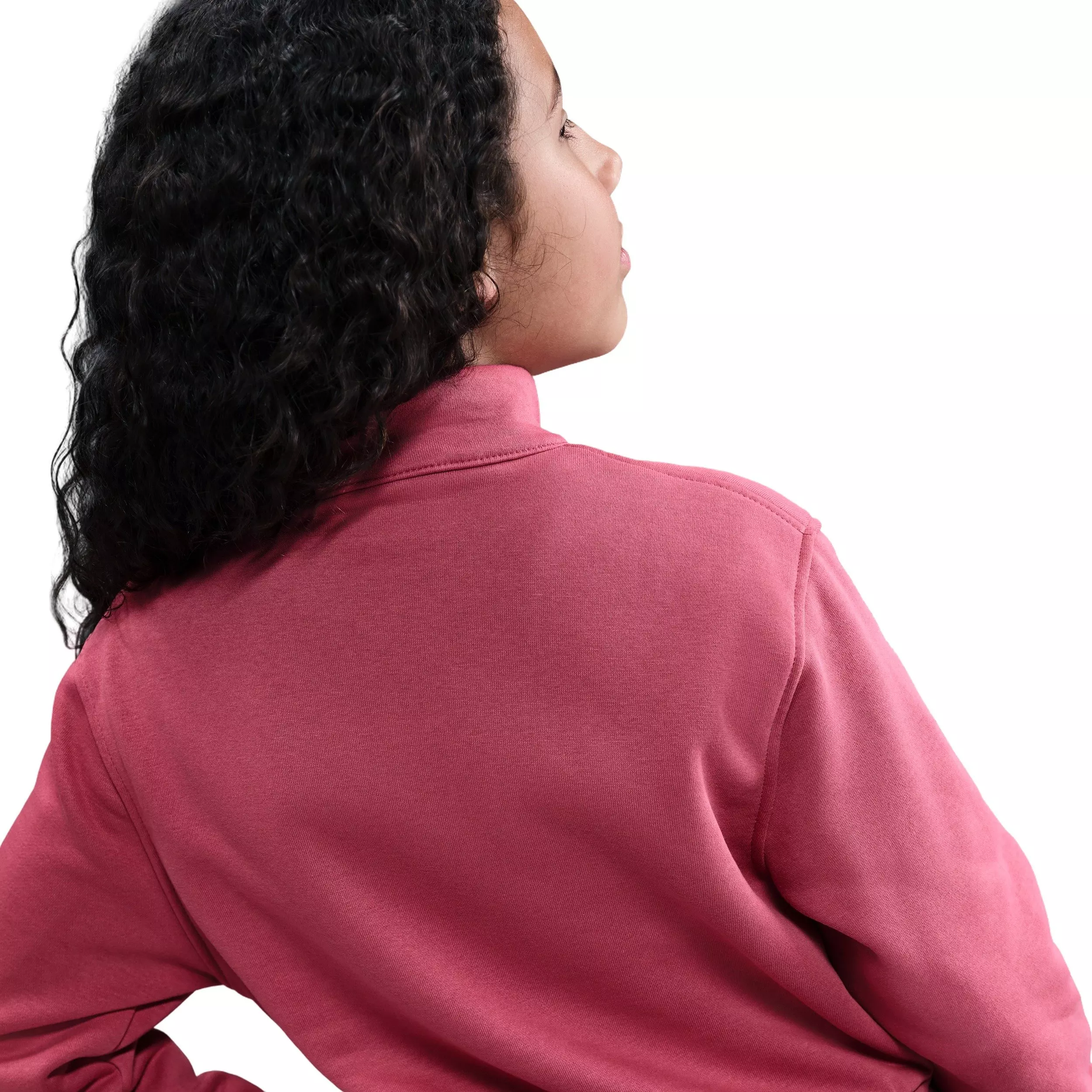 Nike Big Girls' Sportswear Club Fleece 1/2 Zip Long Sleeve Top - Purple - PURPLE