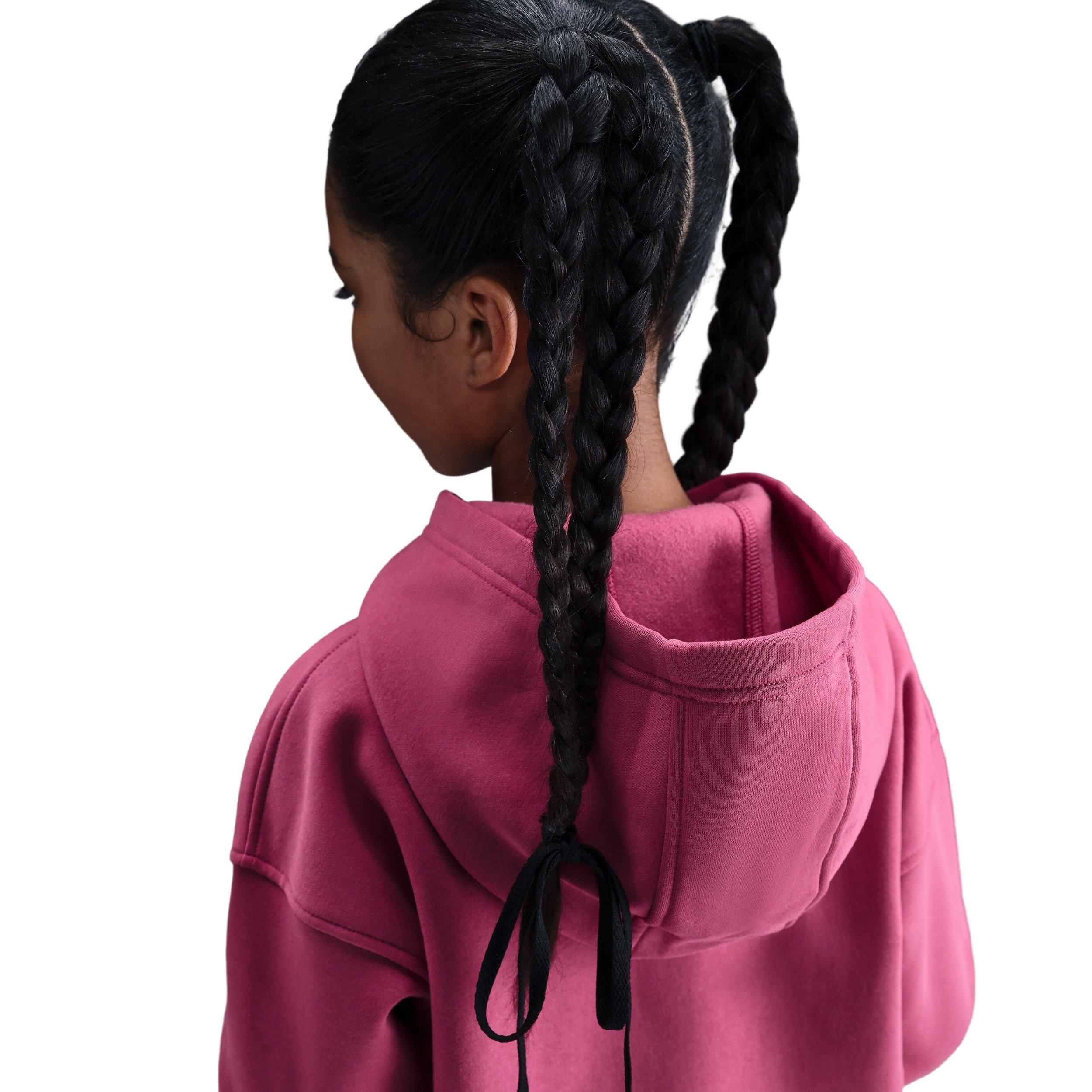 Nike Sportswear Club Fleece Oversized Full-Zip Big Girls' Purple Hooded Jacket