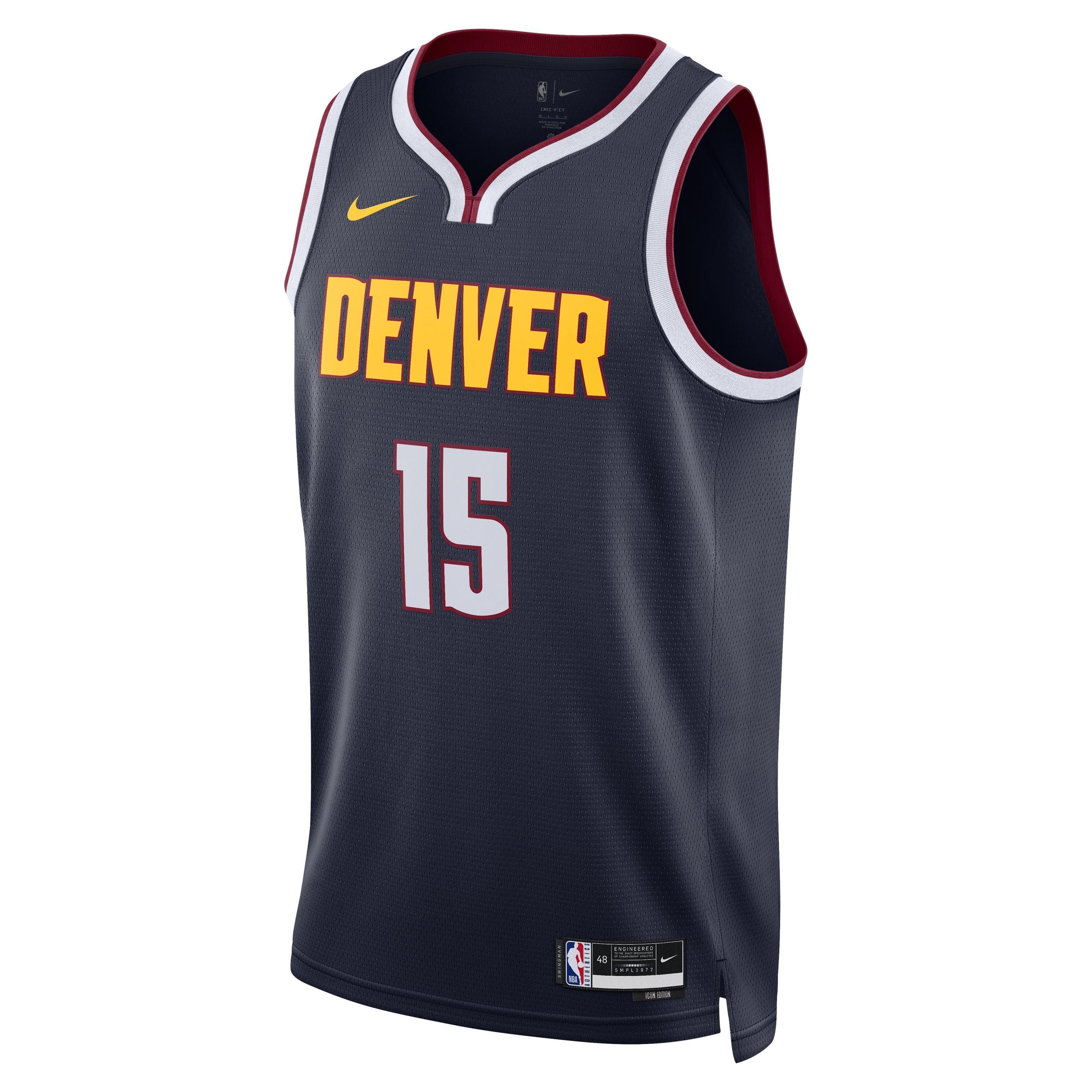 Nike Men's Denver Nuggets Dri-FIT NBA Swingman Icon 22 Road Jersey-Navy/Jokic - NAVY/JOKIC Thumbnail View 1