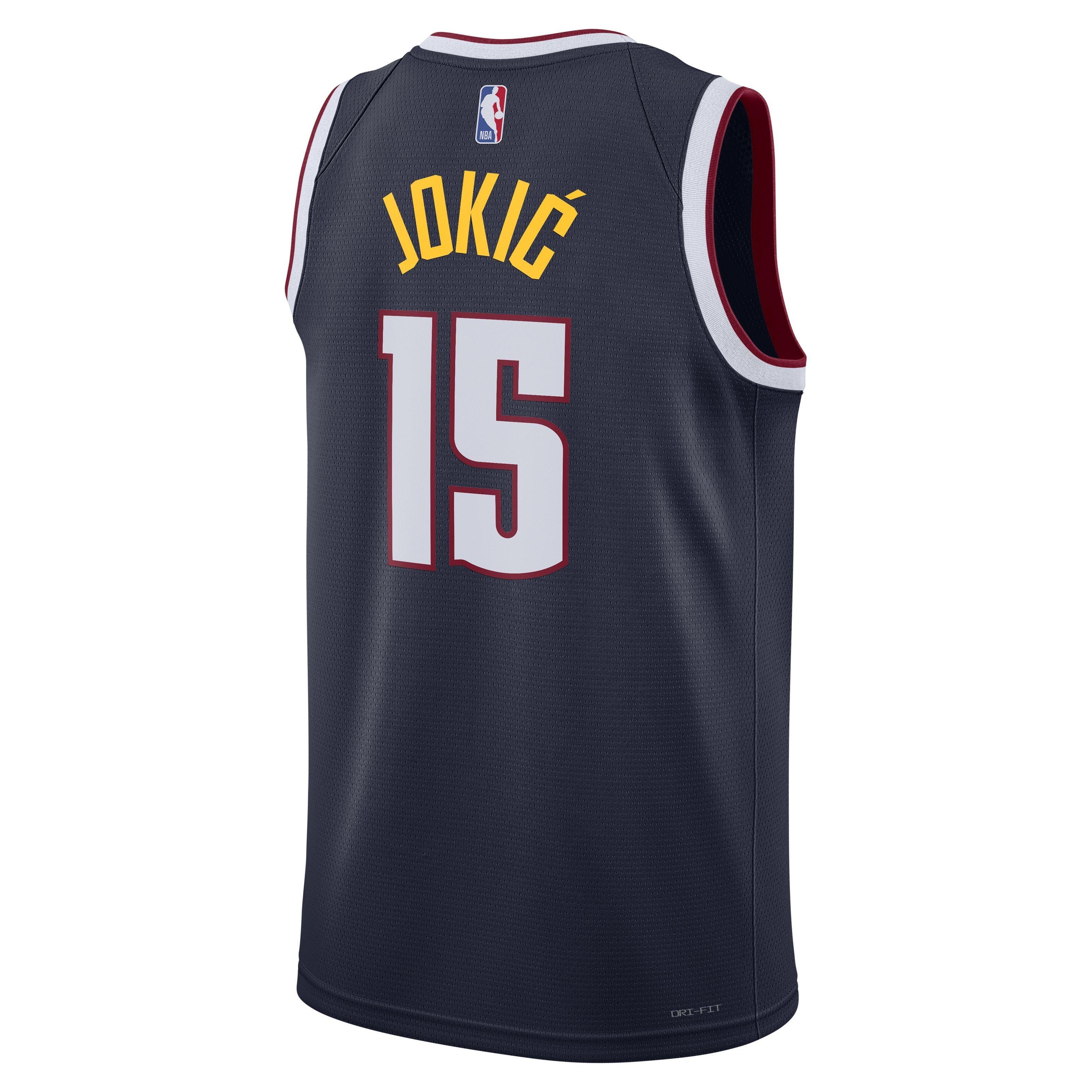 Nike Men's Denver Nuggets Dri-FIT NBA Swingman Icon 22 Road Jersey-Navy/Jokic - NAVY/JOKIC Thumbnail View 2