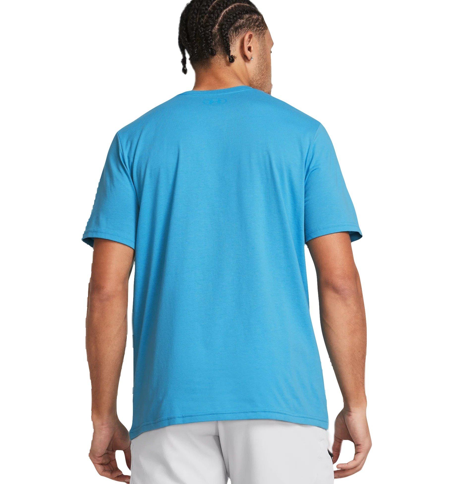 Under Armour Men's Sportstyle Left Chest Short Sleeve Shirt - BLUE Thumbnail View 2