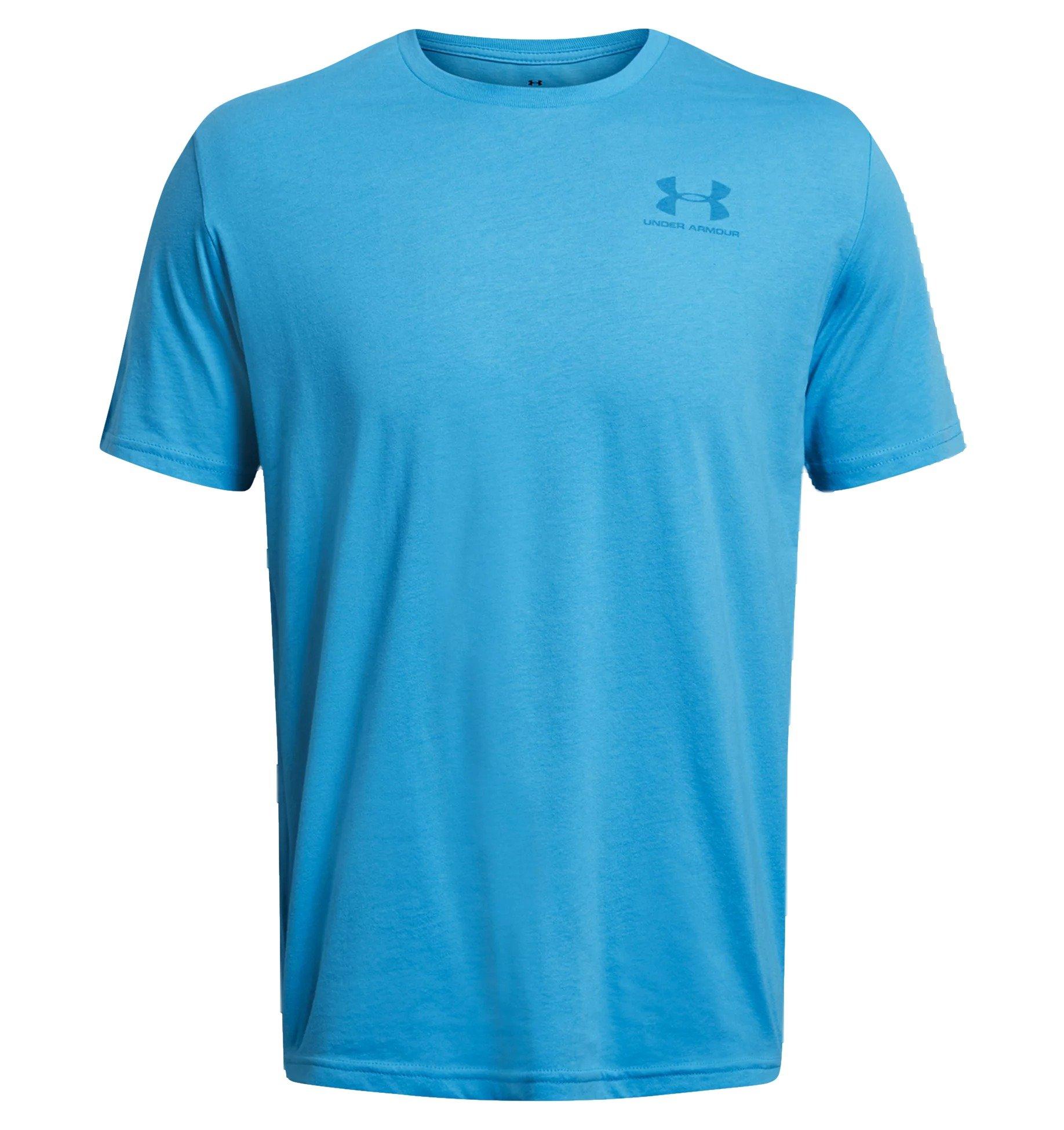 Under Armour Men's Sportstyle Left Chest Short Sleeve Shirt - BLUE Thumbnail View 3