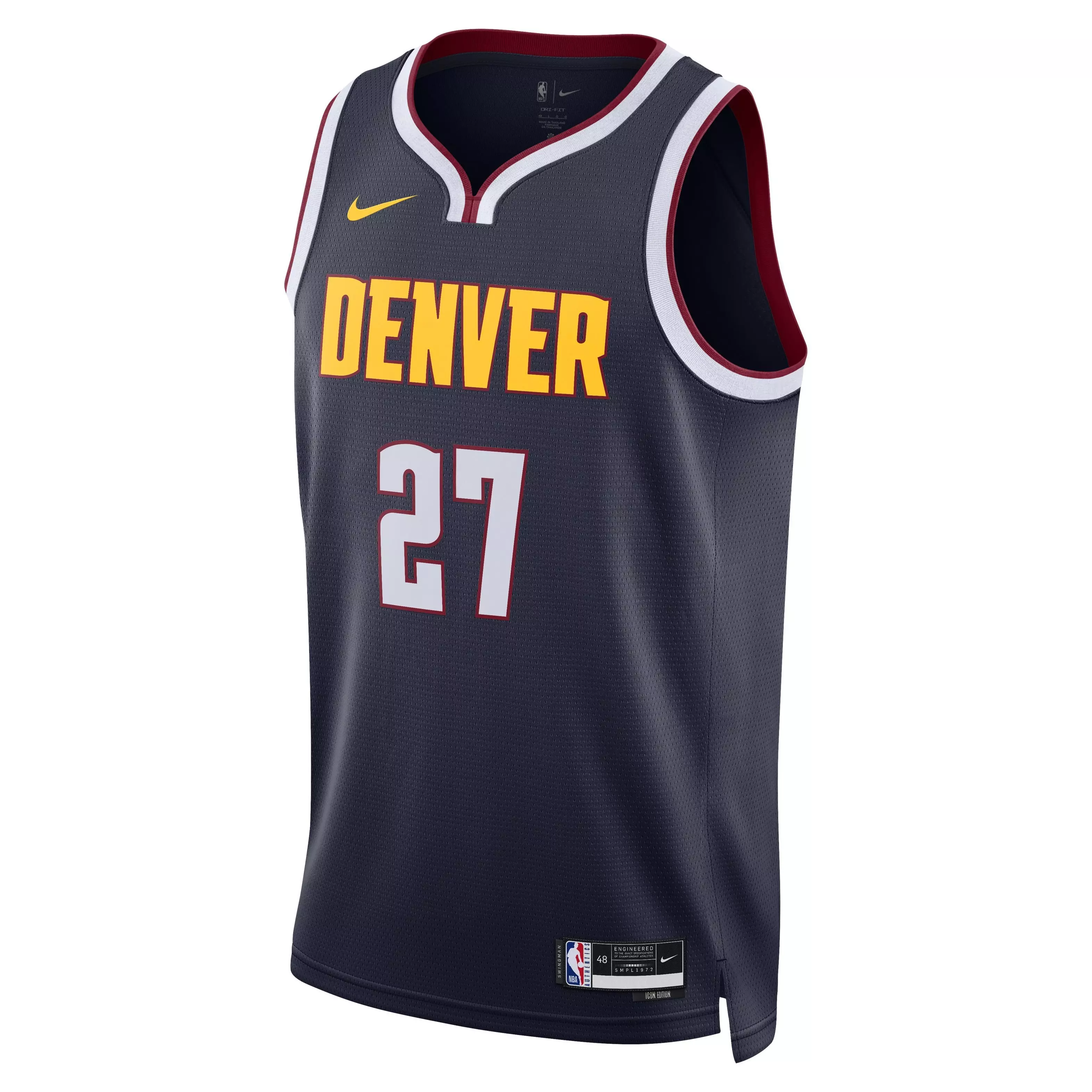 Nike Men's Denver Nuggets Dri-FIT NBA Swingman Icon 22 Road Jersey-Navy/Murray - NAVY/MURRAY