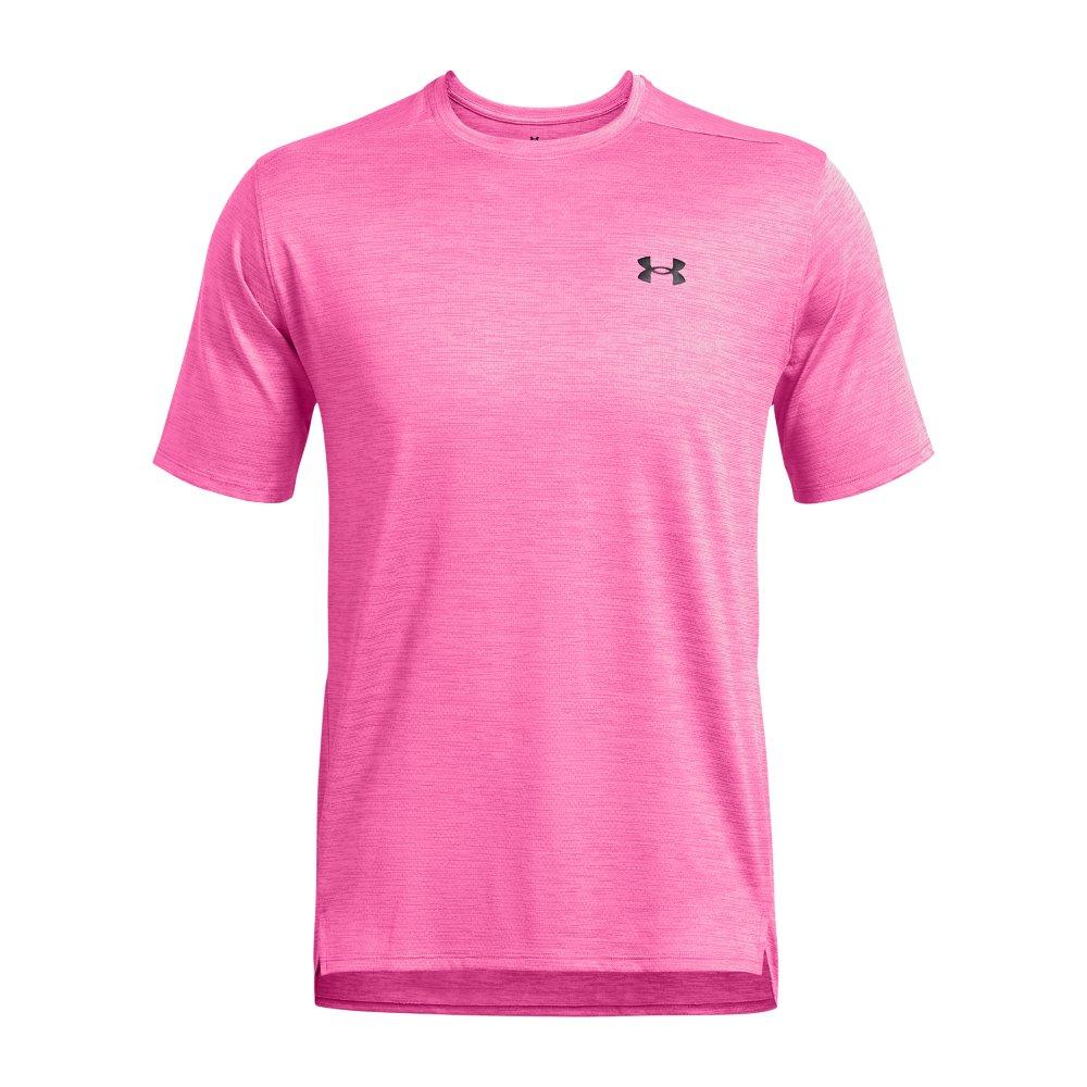 Under Armour Men's Tech Vent Short Sleeve - PINK Thumbnail View 4