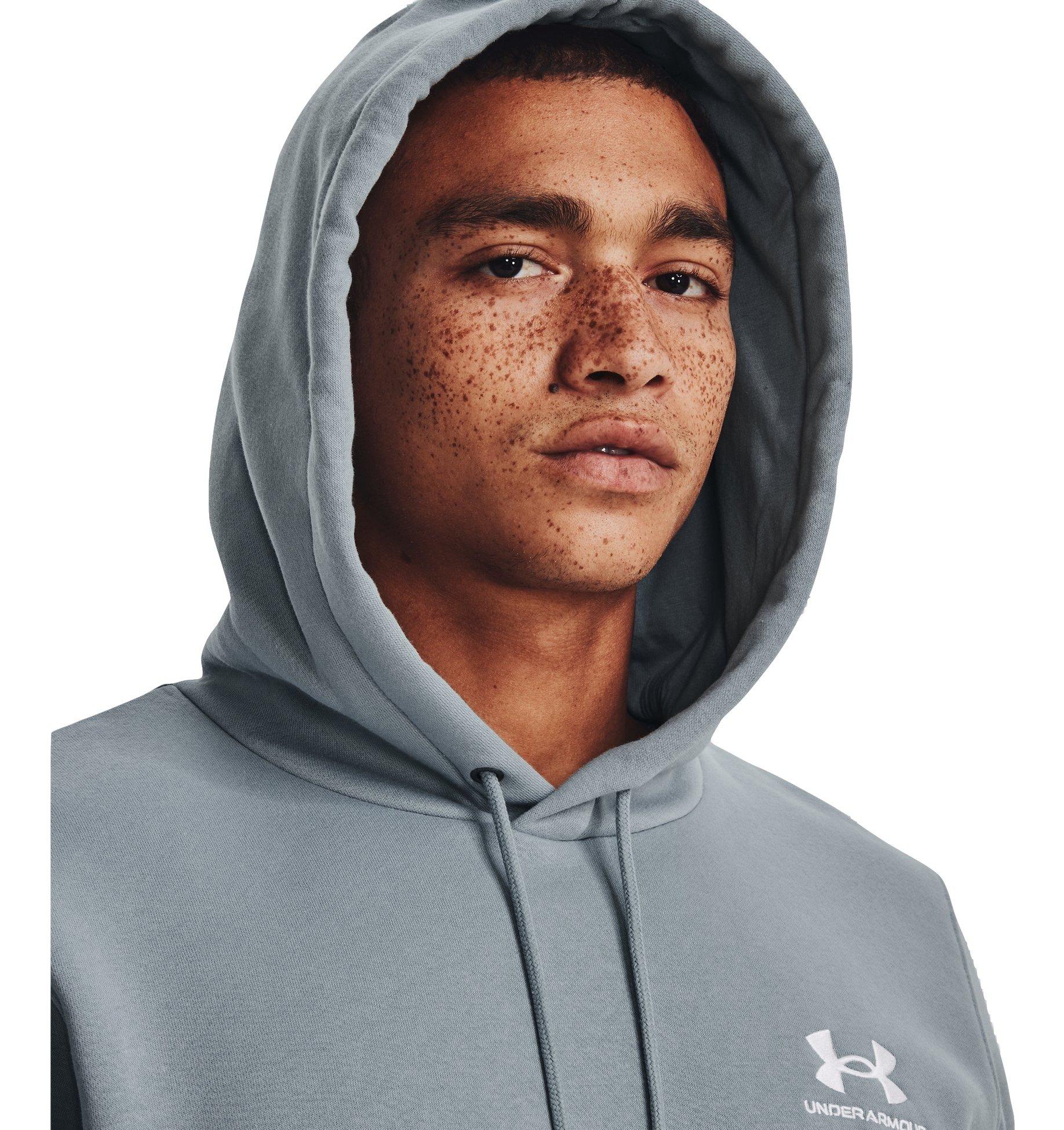 Under Armour Men's Fleece Essential Hoodie - HARBOR BLUE Thumbnail View 3