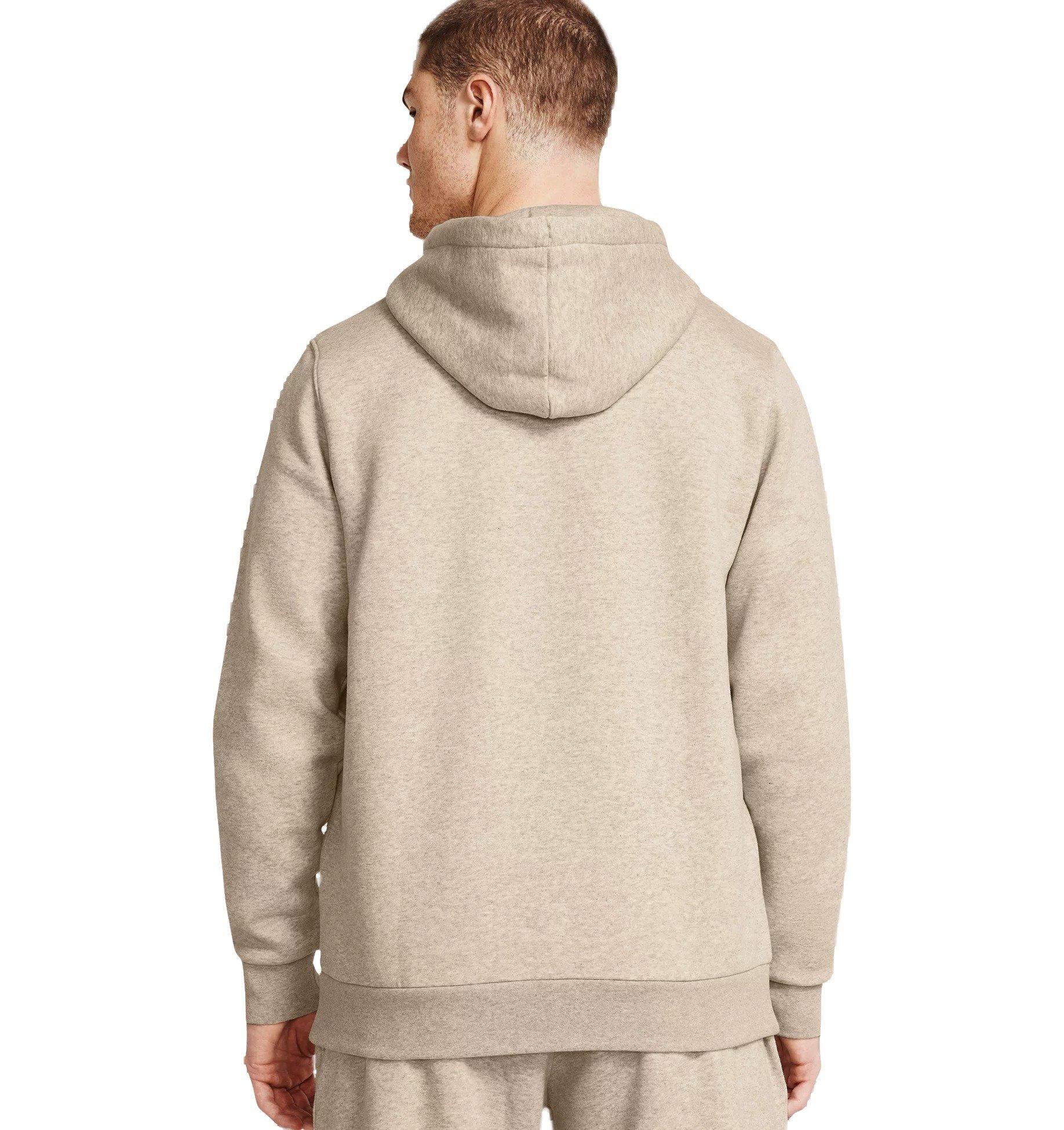 Under Armour Men's Fleece Essential Hoodie - TAUPE Thumbnail View 2