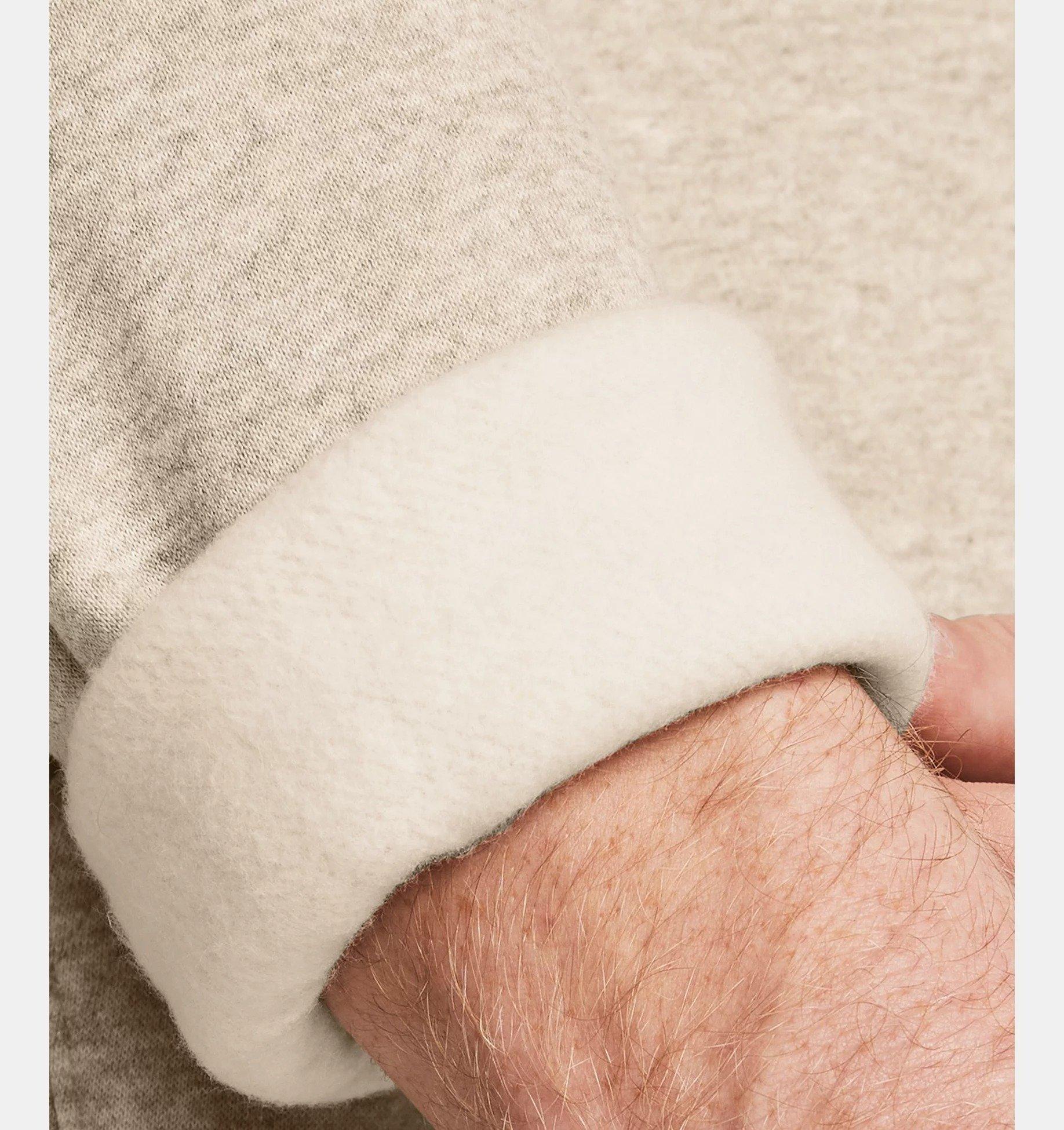 Under Armour Men's Fleece Essential Hoodie - TAUPE Thumbnail View 3