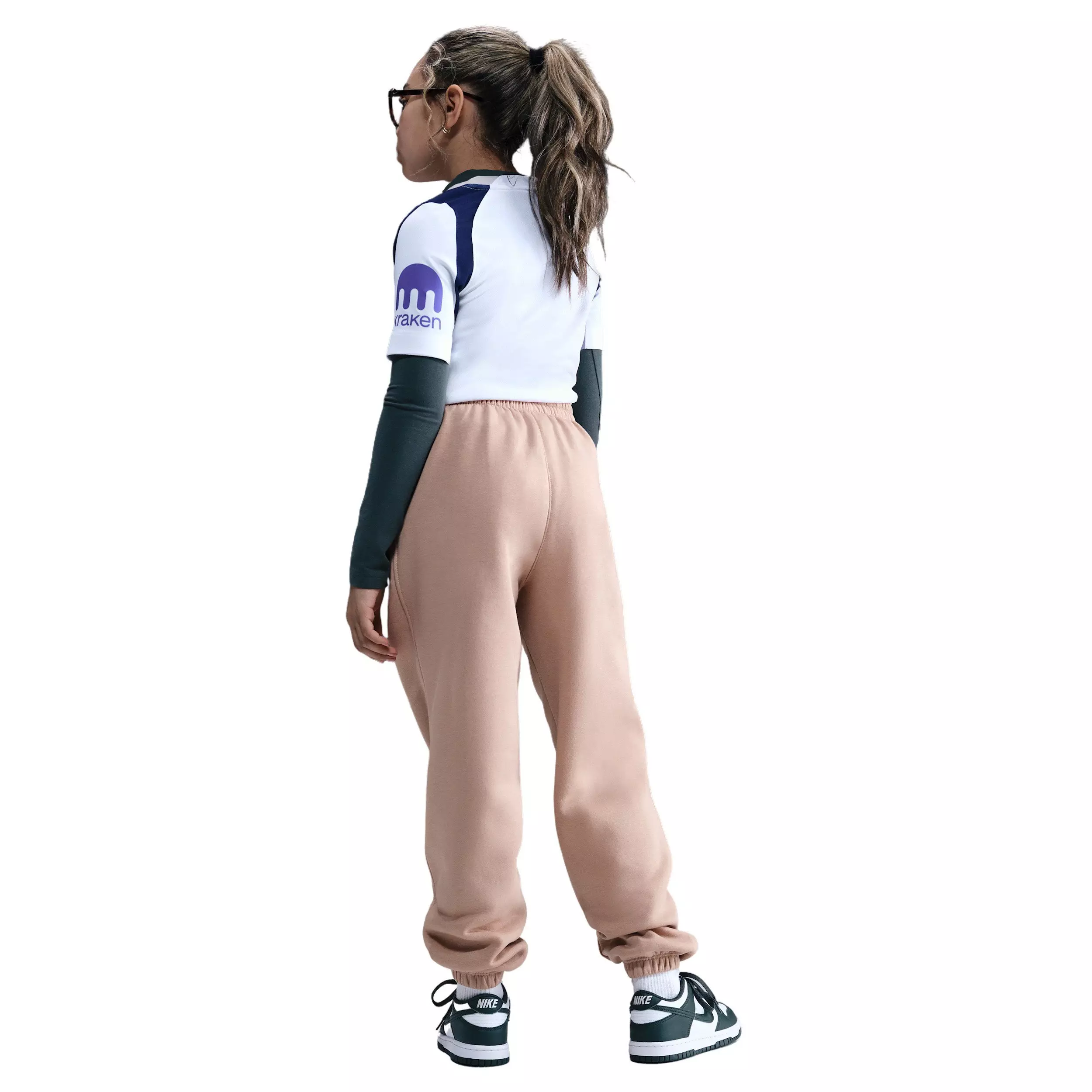 Nike Big Girls' Sportswear Club Fleece Loose Sweatpants - Brown - BROWN