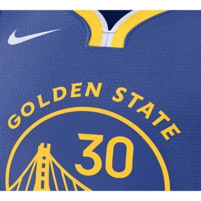 Nike Men's Golden State Warriors Dri-FIT NBA Swingman Icon 22 Road Jersey-Blue/Curry - BLUE/CURRY Thumbnail View 3