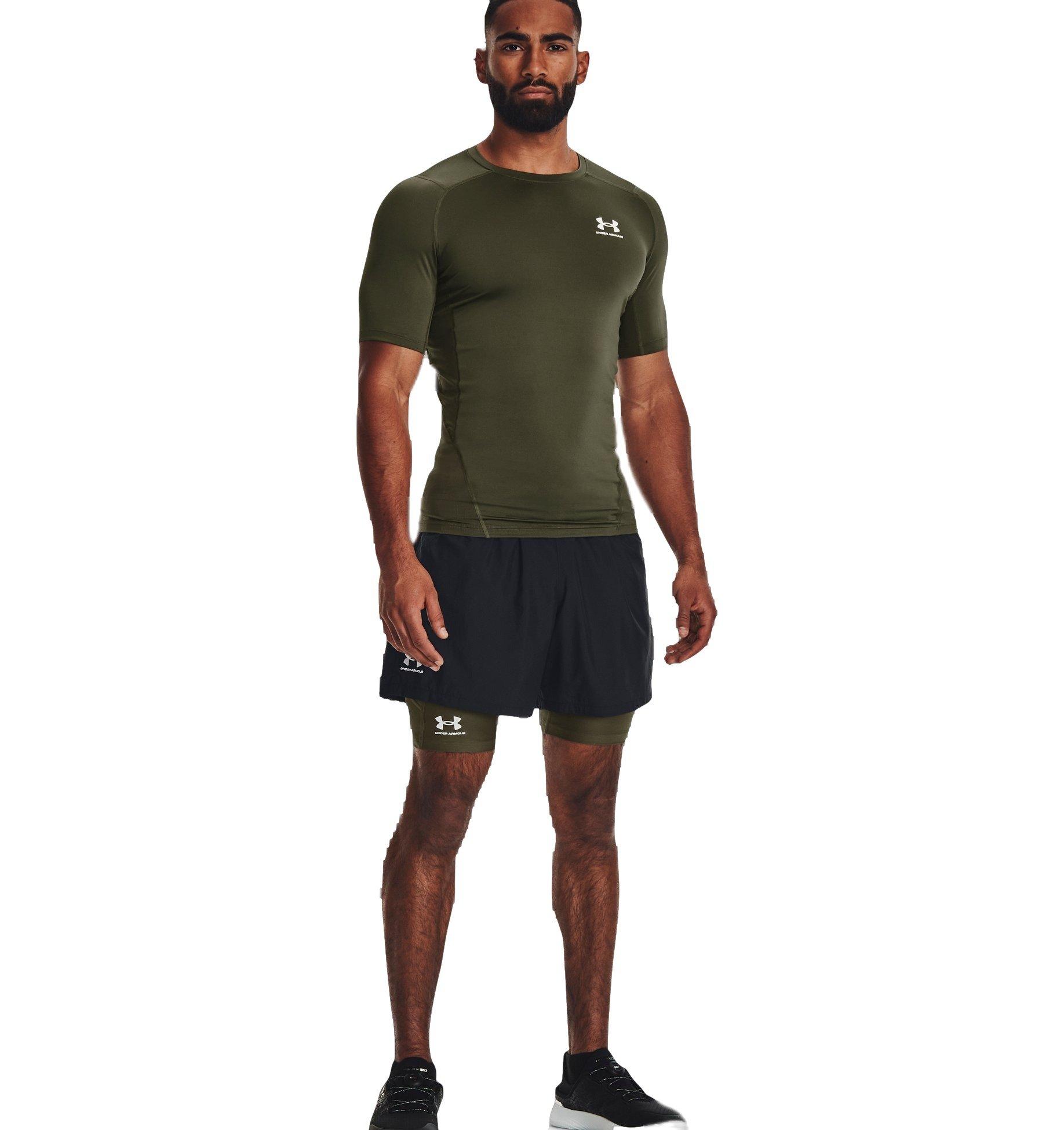 Under Armour Men's HeatGear Comp Short Sleeve Shirt - MARINE GREEN Thumbnail View 4