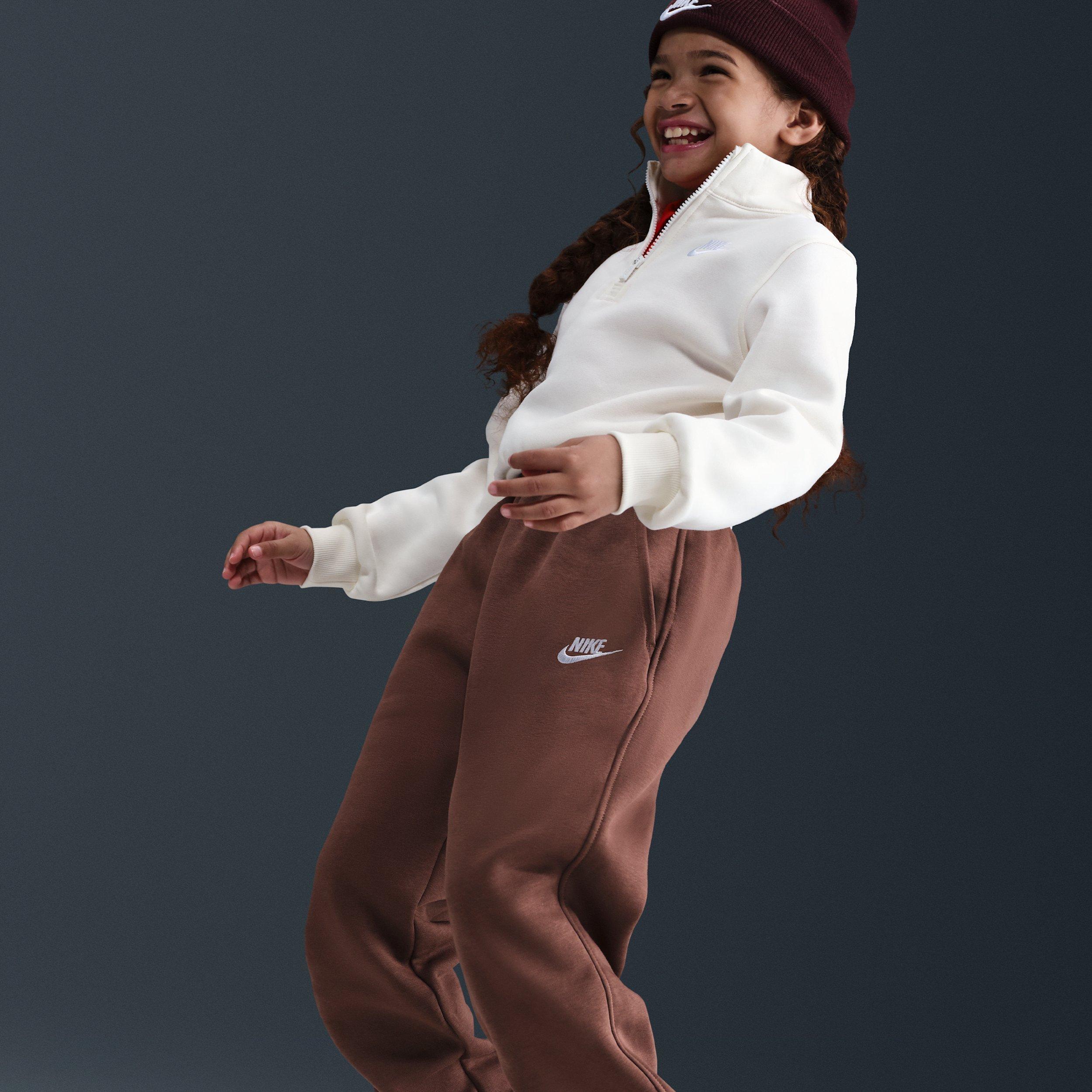 Nike Sportswear Club Fleece Big Girls' Dark Brown Loose Sweatpants