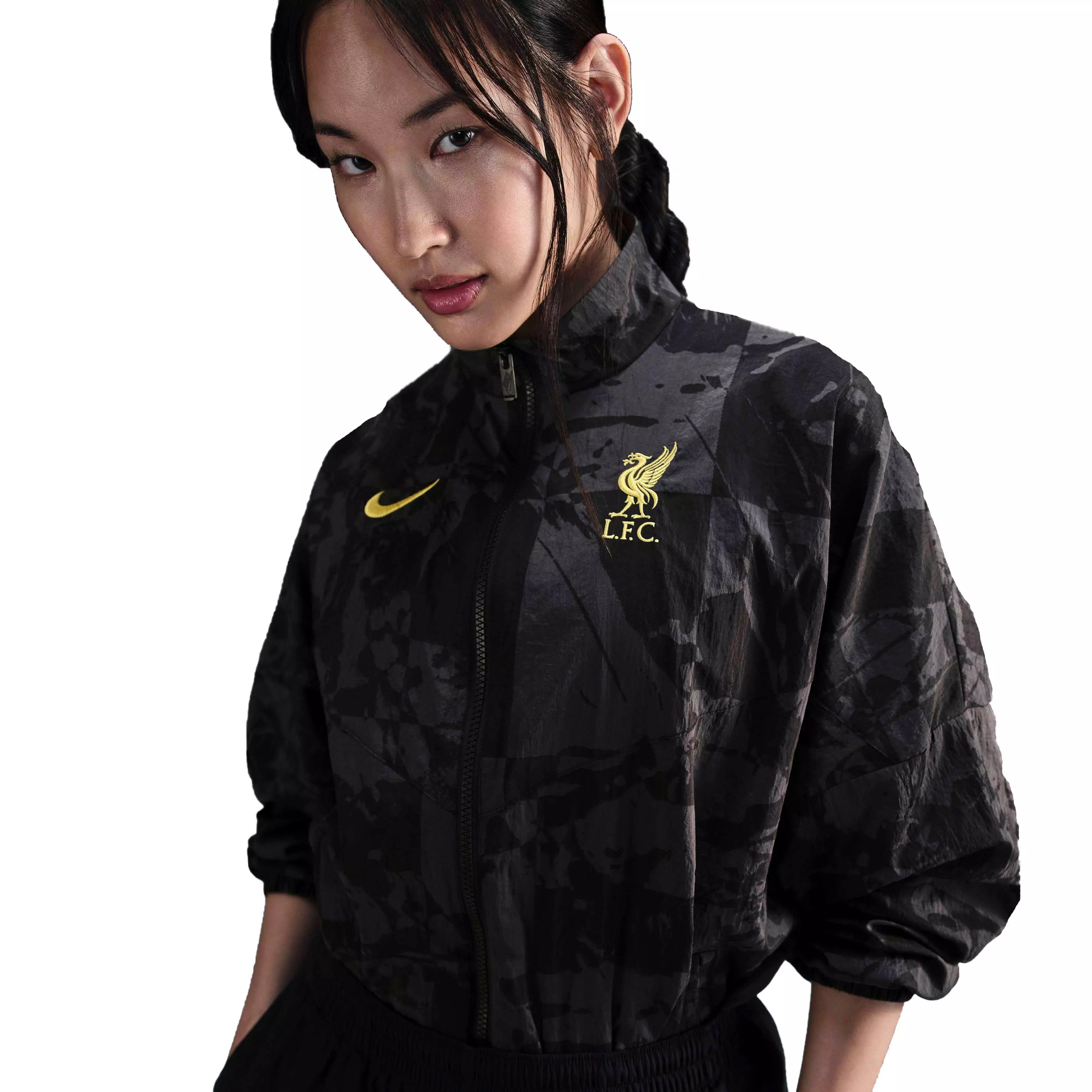 Nike Women's Sportswear Liverpool FC Jacket -Black/Yellow - BLACK/YELLOW