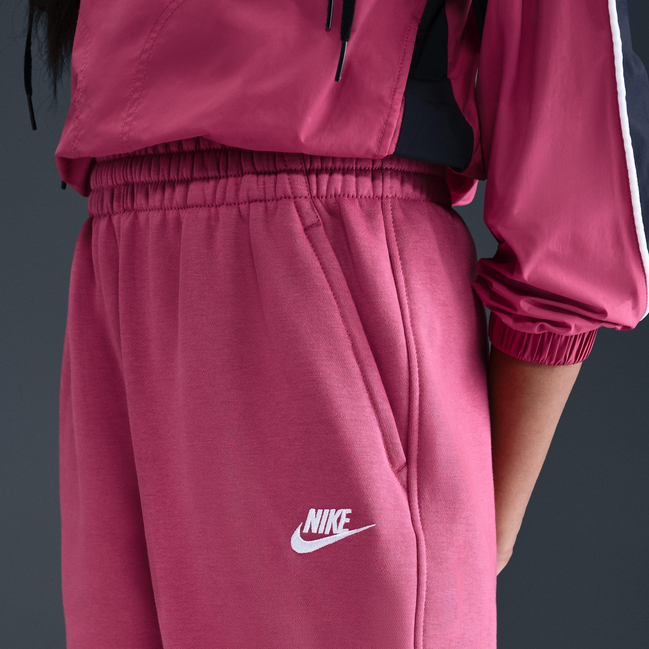 Nike Big Girls' Sportswear Club Fleece Loose Sweatpants - Beet Pink - BEET PINK Thumbnail View 3