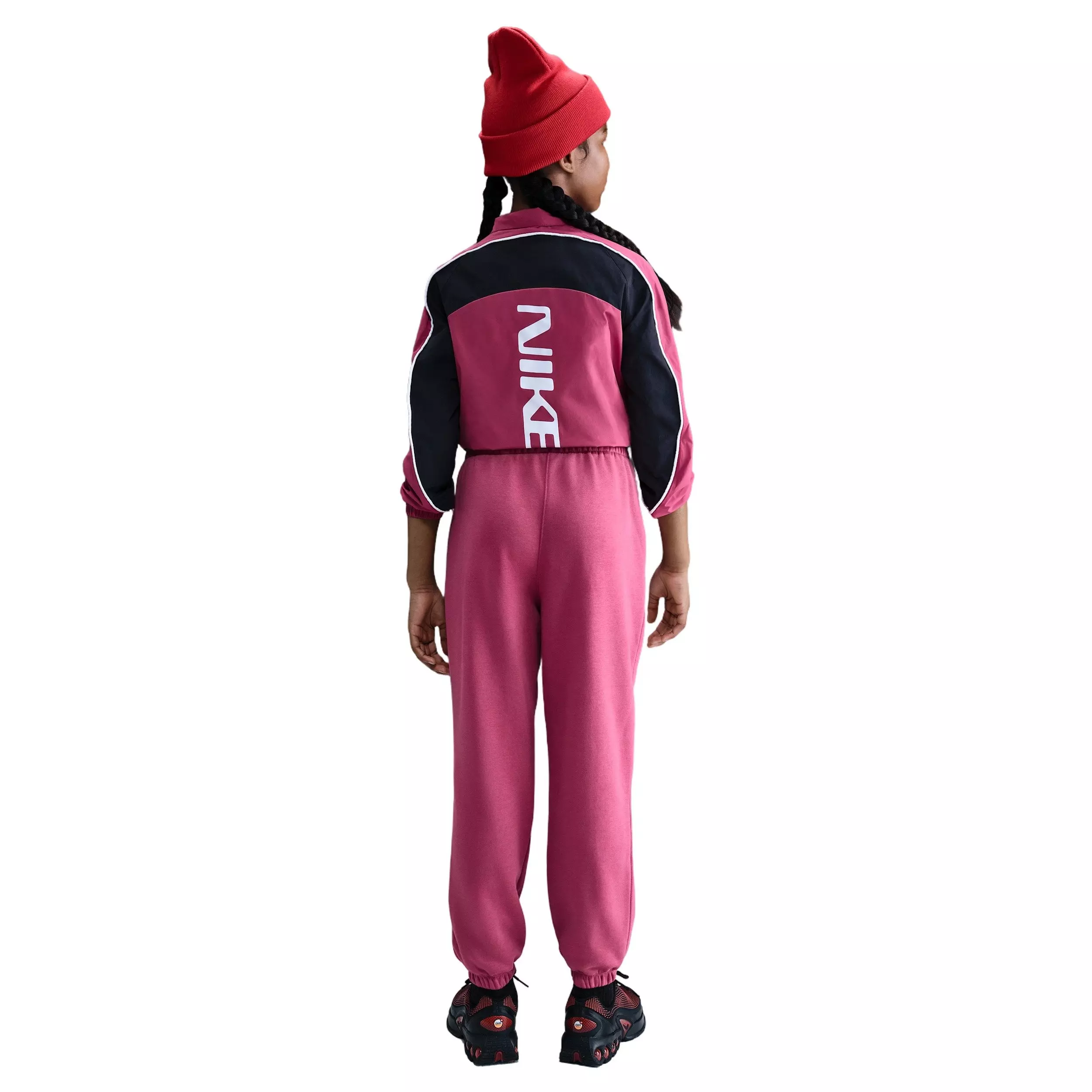 Nike Big Girls' Sportswear Club Fleece Loose Sweatpants - Beet Pink - BEET PINK