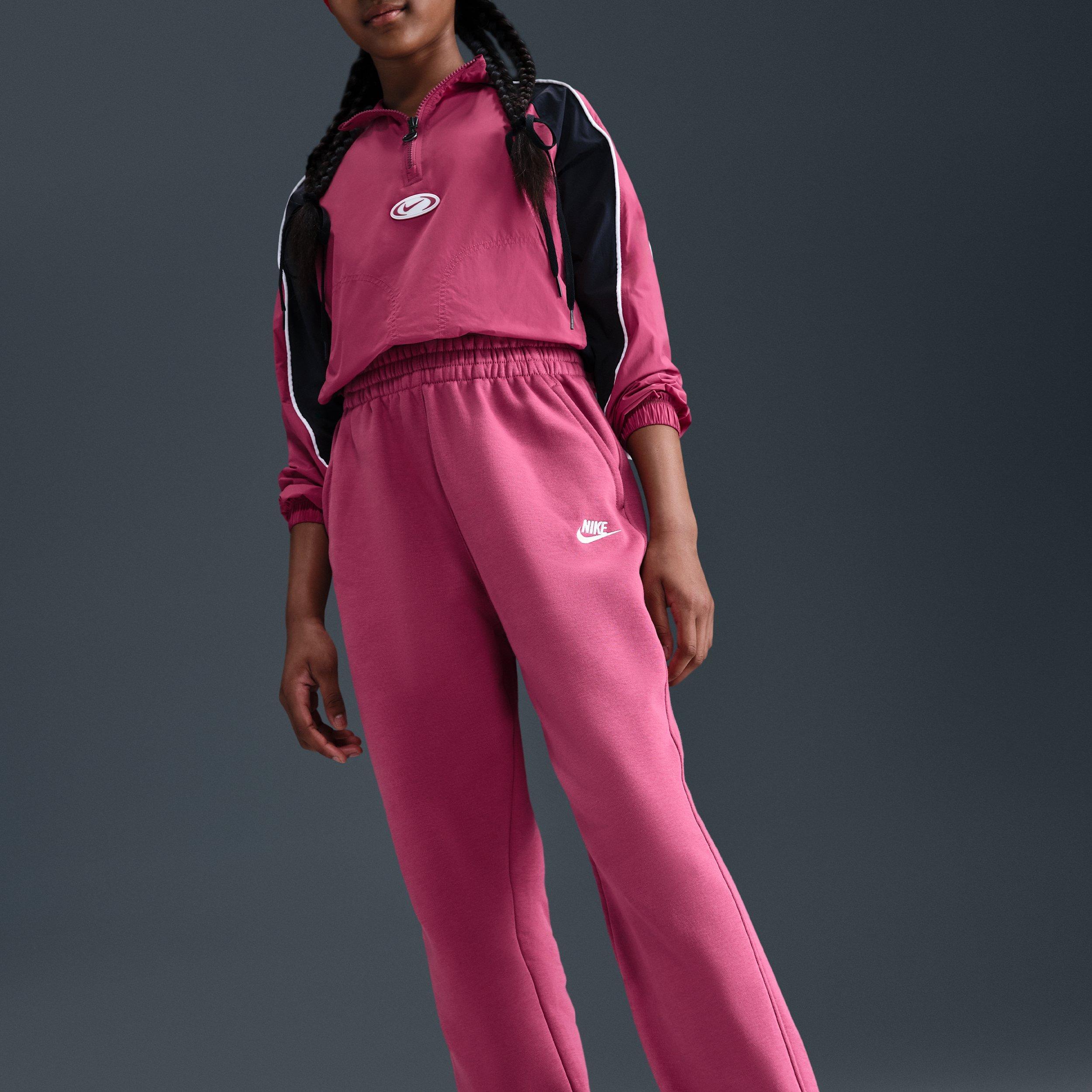 Nike Big Girls' Sportswear Club Fleece Loose Sweatpants - Beet Pink - BEET PINK Thumbnail View 5