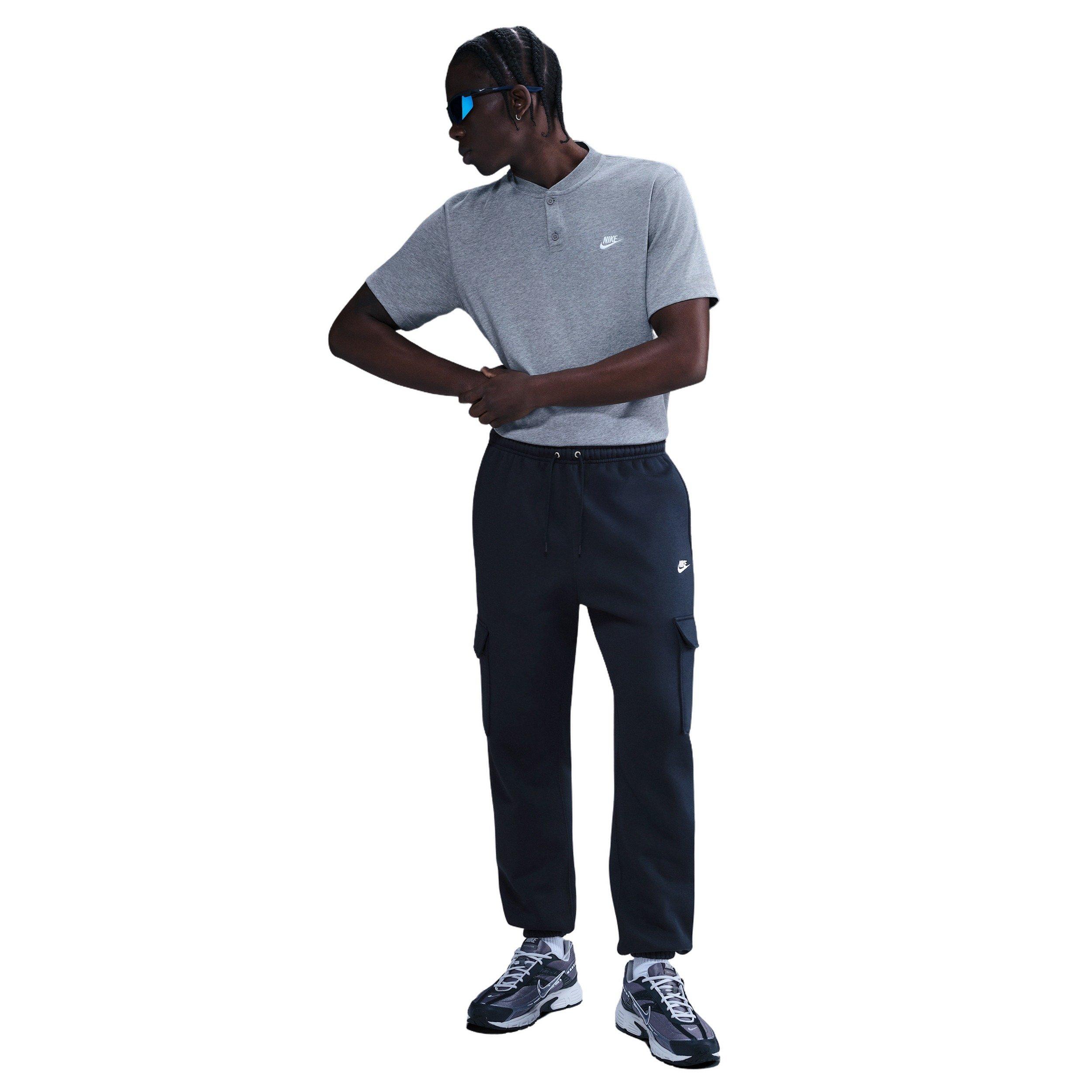 Nike Men's Club BB Fleece Cargo Pants - Blue - BLUE Thumbnail View 3