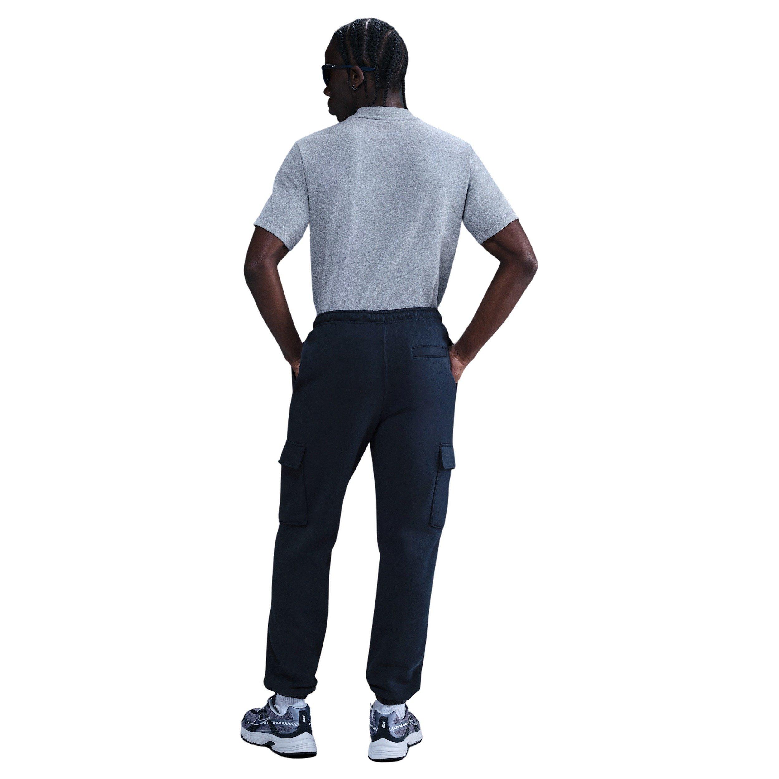 Nike Men's Club BB Fleece Cargo Pants - Blue - BLUE Thumbnail View 4