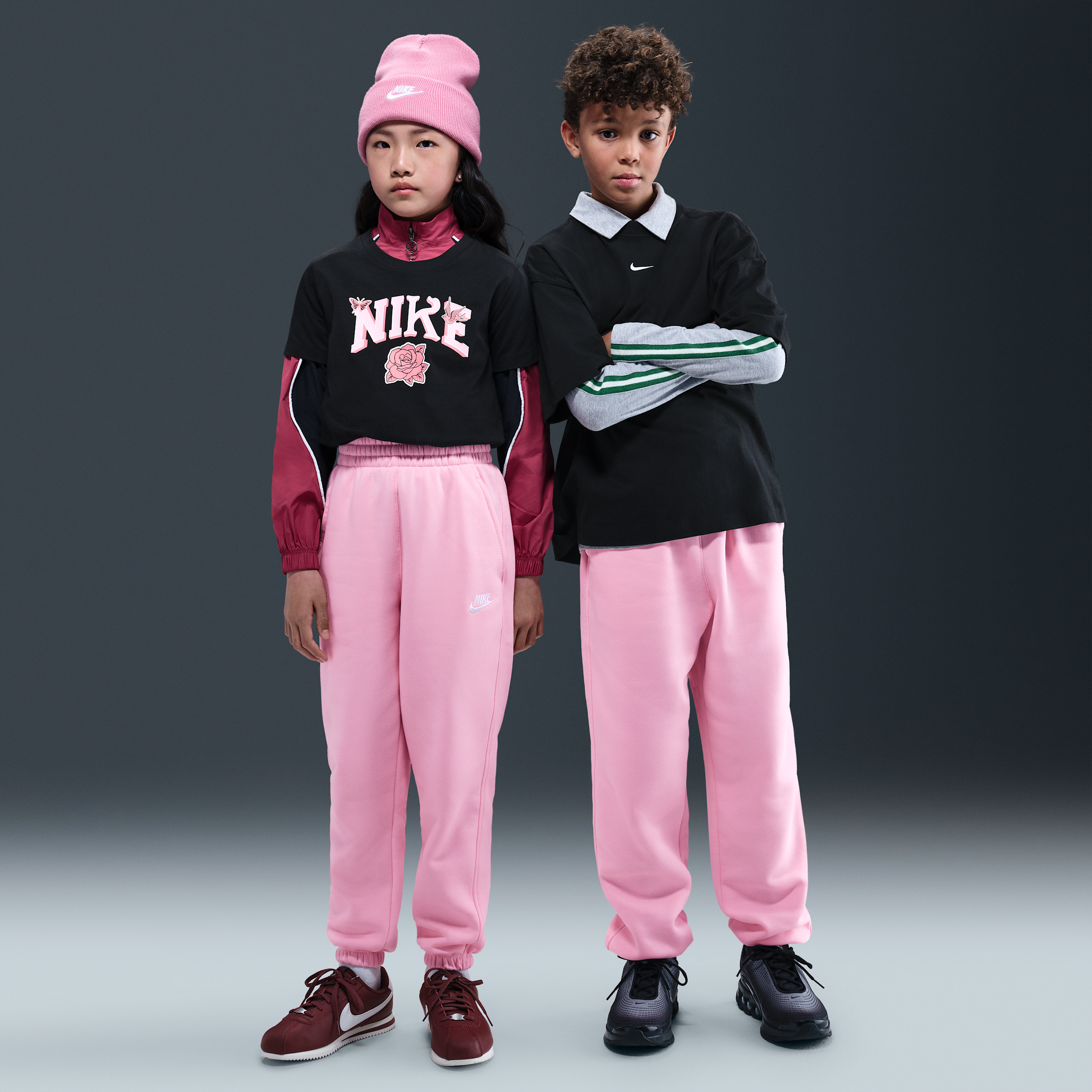Nike Sportswear Club Fleece Big Girls' Pink Loose Sweatpants