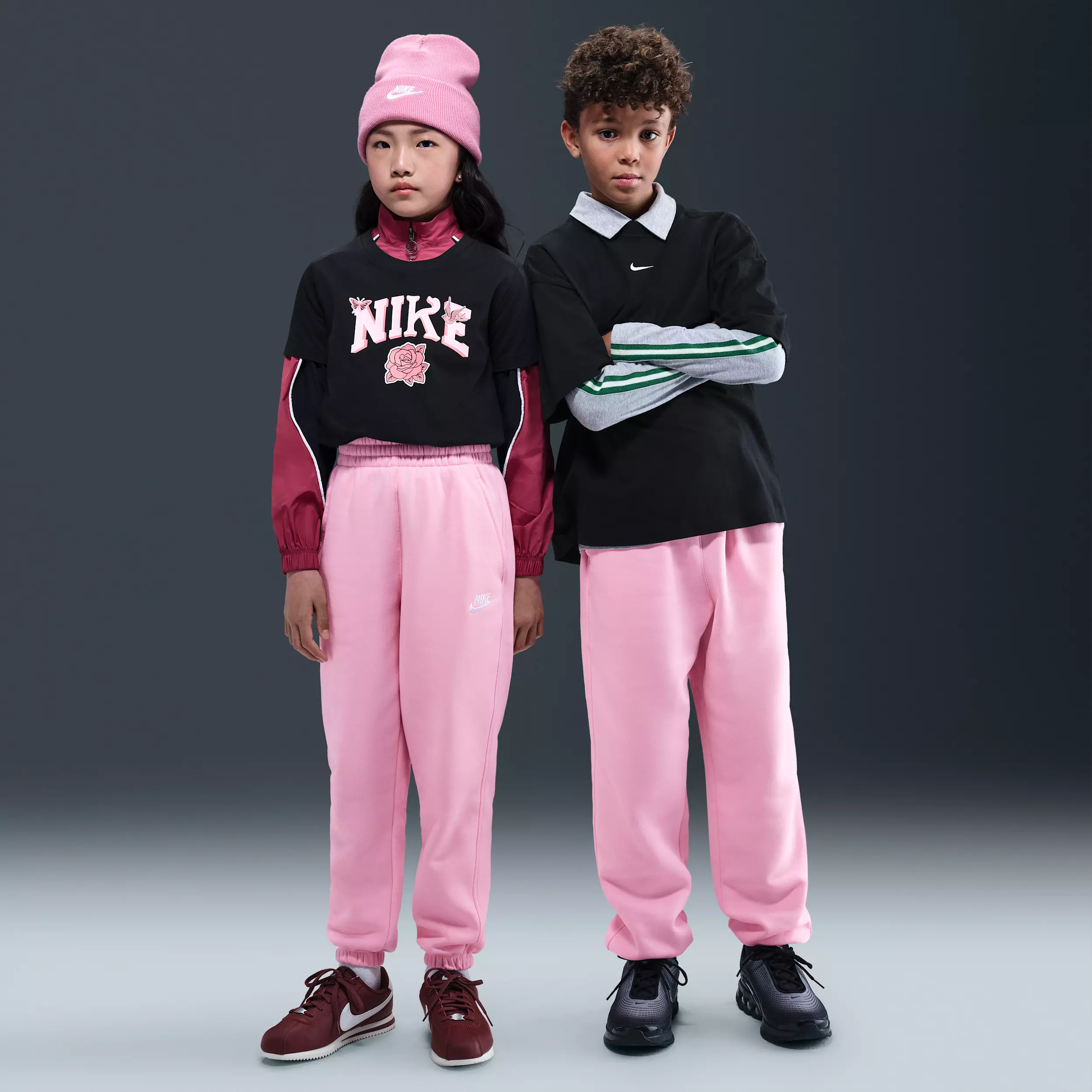 Nike Big Girls' Sportswear Club Fleece Loose Sweatpants - Pink - PINK
