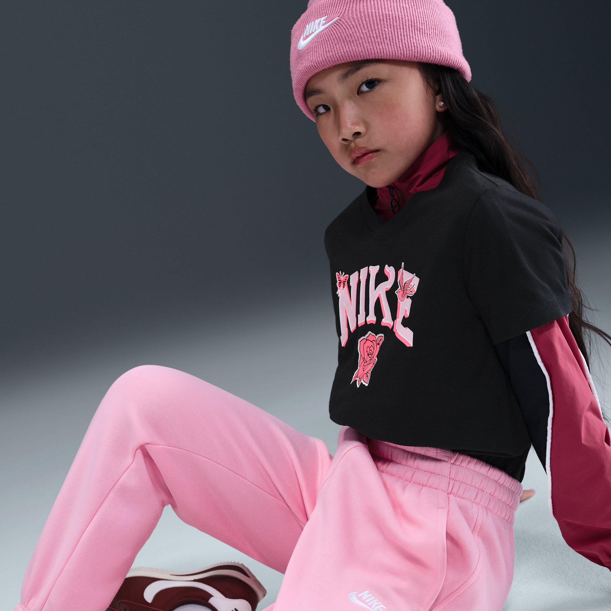 Nike Sportswear Club Fleece Big Girls' Pink Loose Sweatpants
