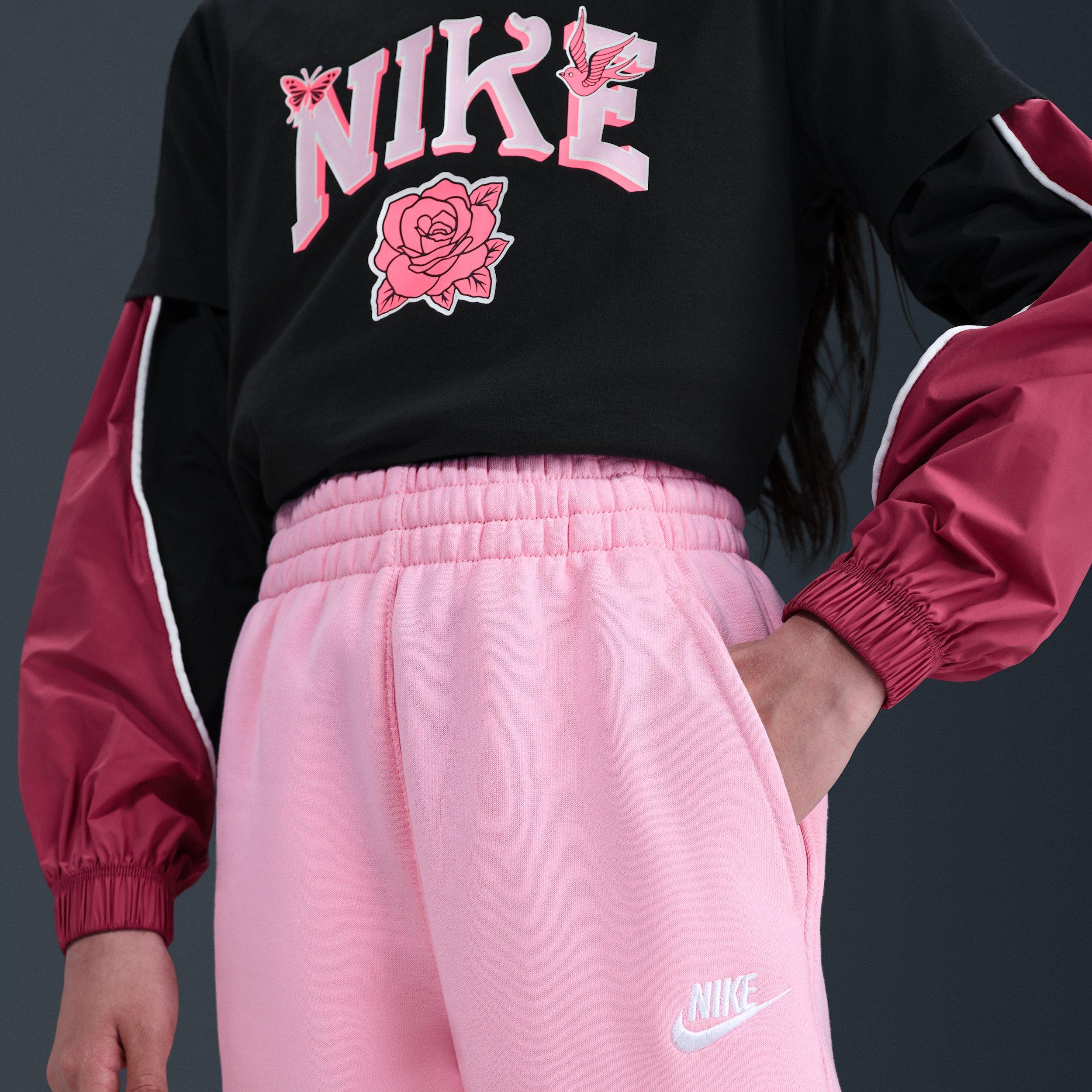 Nike Sportswear Club Fleece Big Girls' Pink Loose Sweatpants