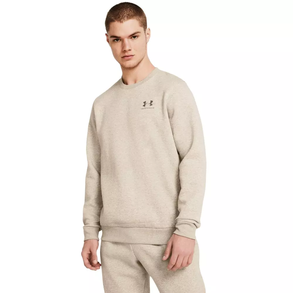 Under Armour Men's Essential Fleece Crew -Tan - TAN