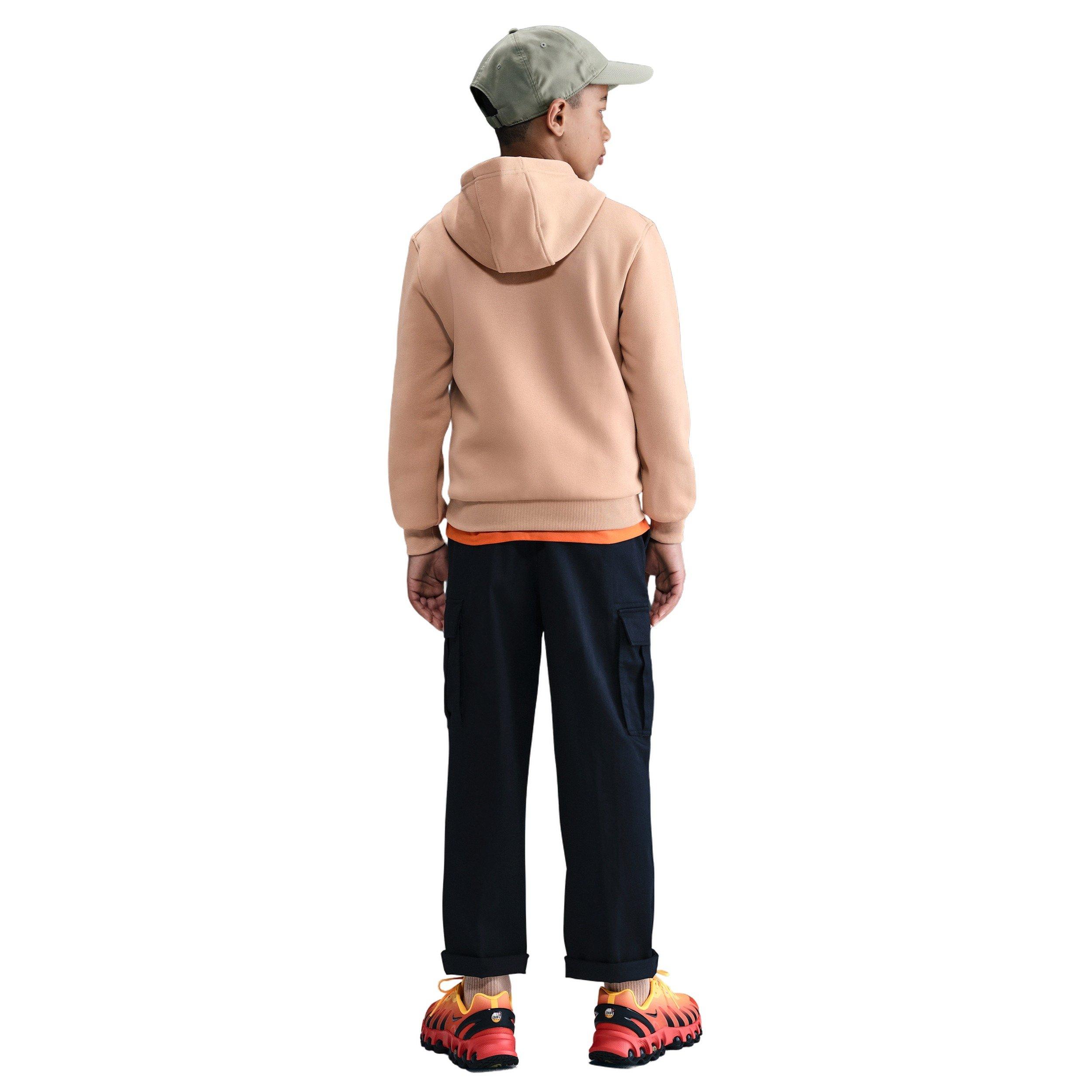 Nike Sportswear Club Fleece Lightweight Big Kids' Brown Pullover Hoodie
