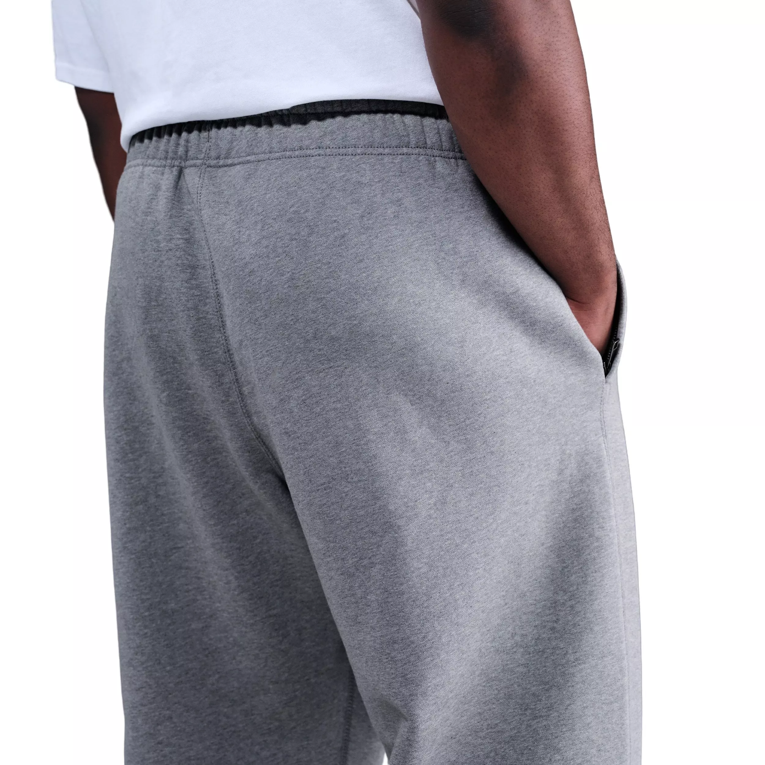 Nike Men's Solo Swoosh Fleece Open-Hem Pants - GREY