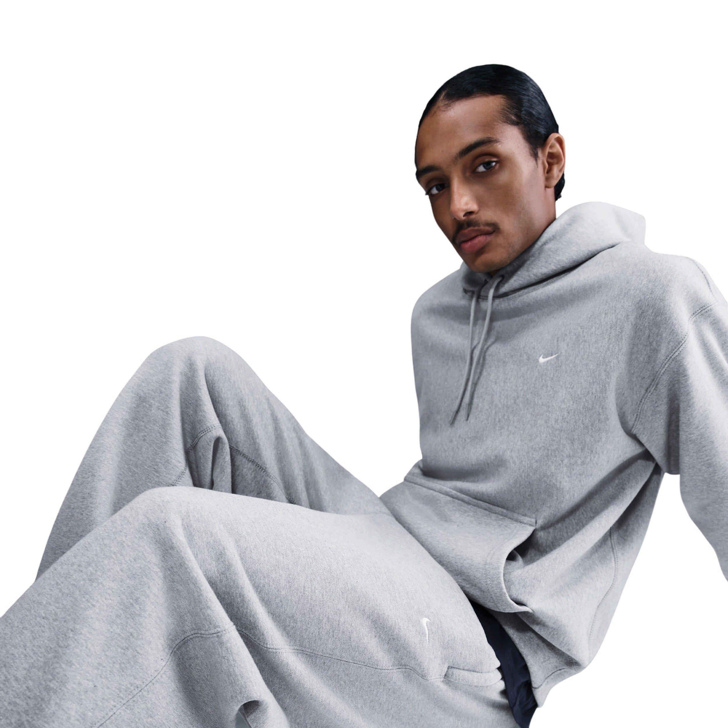 Nike Men's Solo Swoosh Fleece Open-Hem Pants - GREY Thumbnail View 3