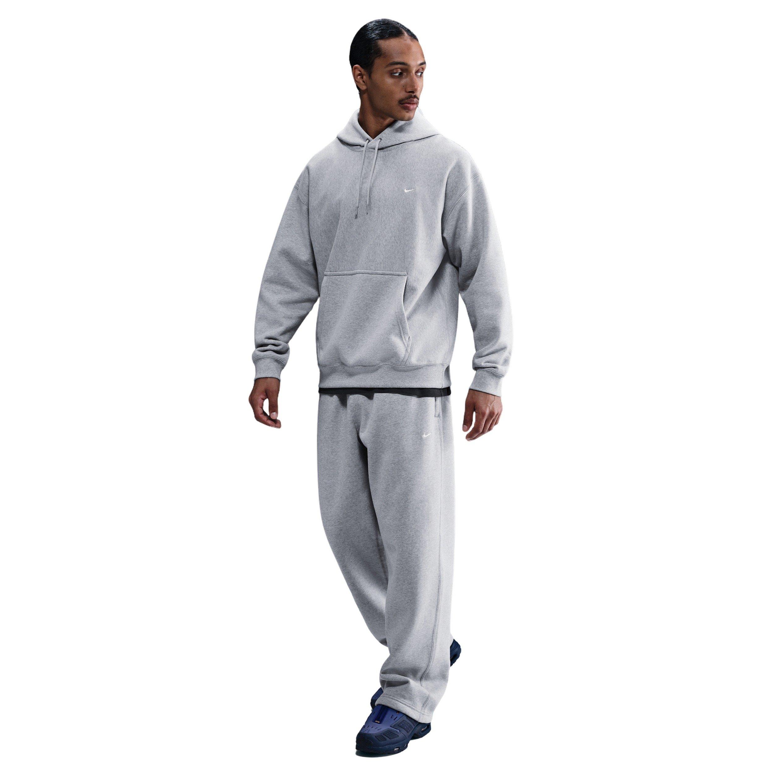 Nike Men's Solo Swoosh Fleece Open-Hem Pants - GREY Thumbnail View 7