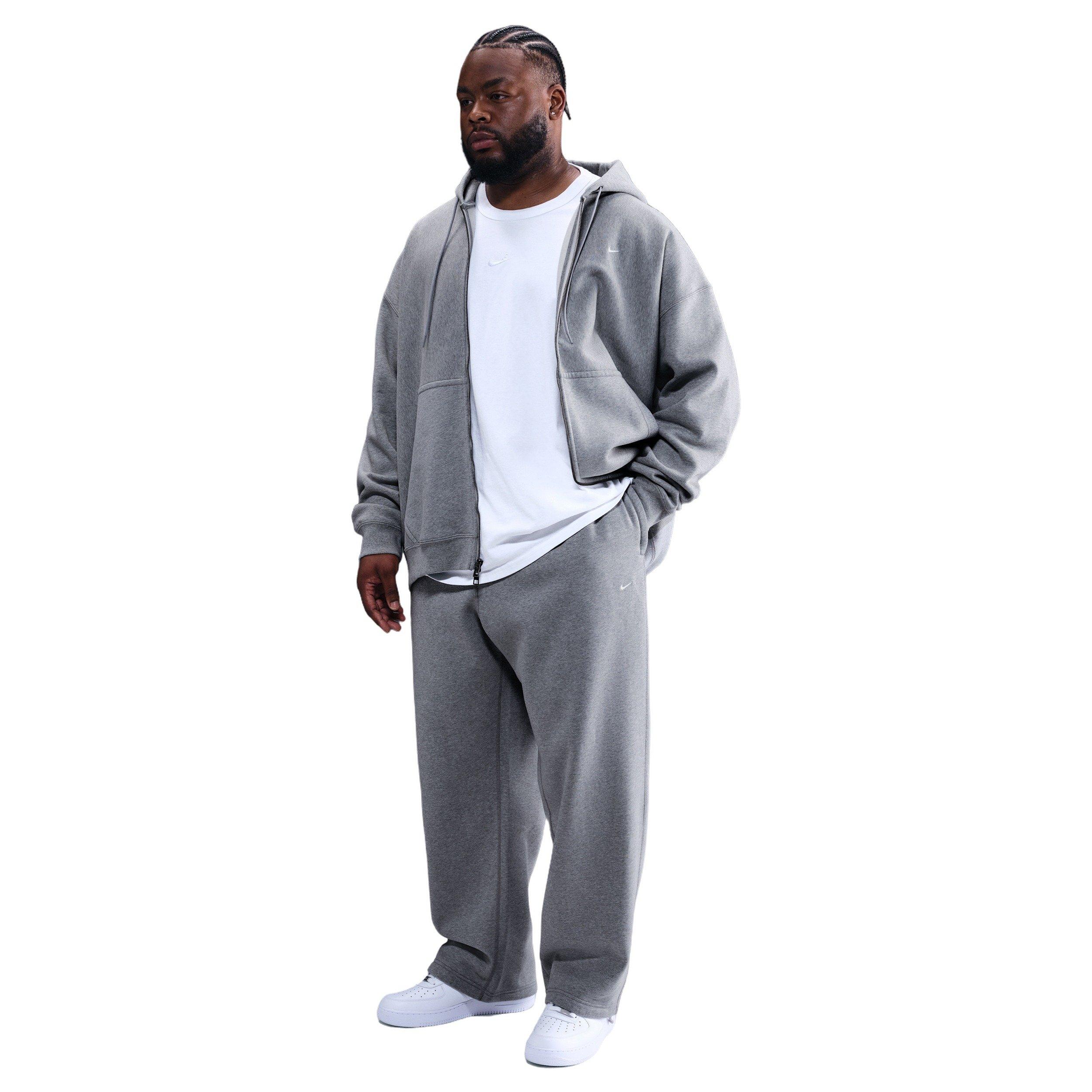 Nike Men's Solo Swoosh Fleece Open-Hem Pants - GREY Thumbnail View 9
