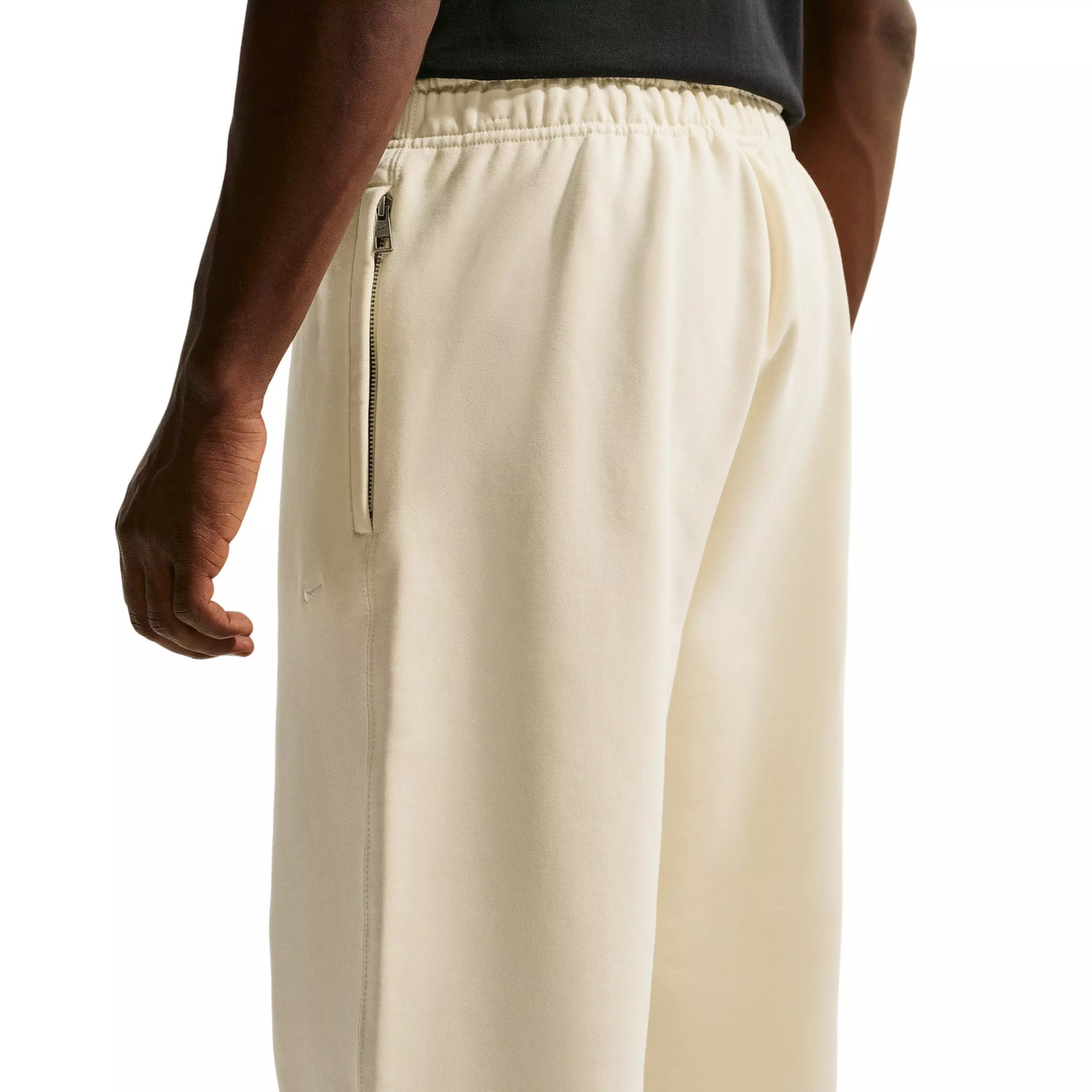 Nike Men's Solo Swoosh Fleece Open-Hem Pants - COCONUT MILK