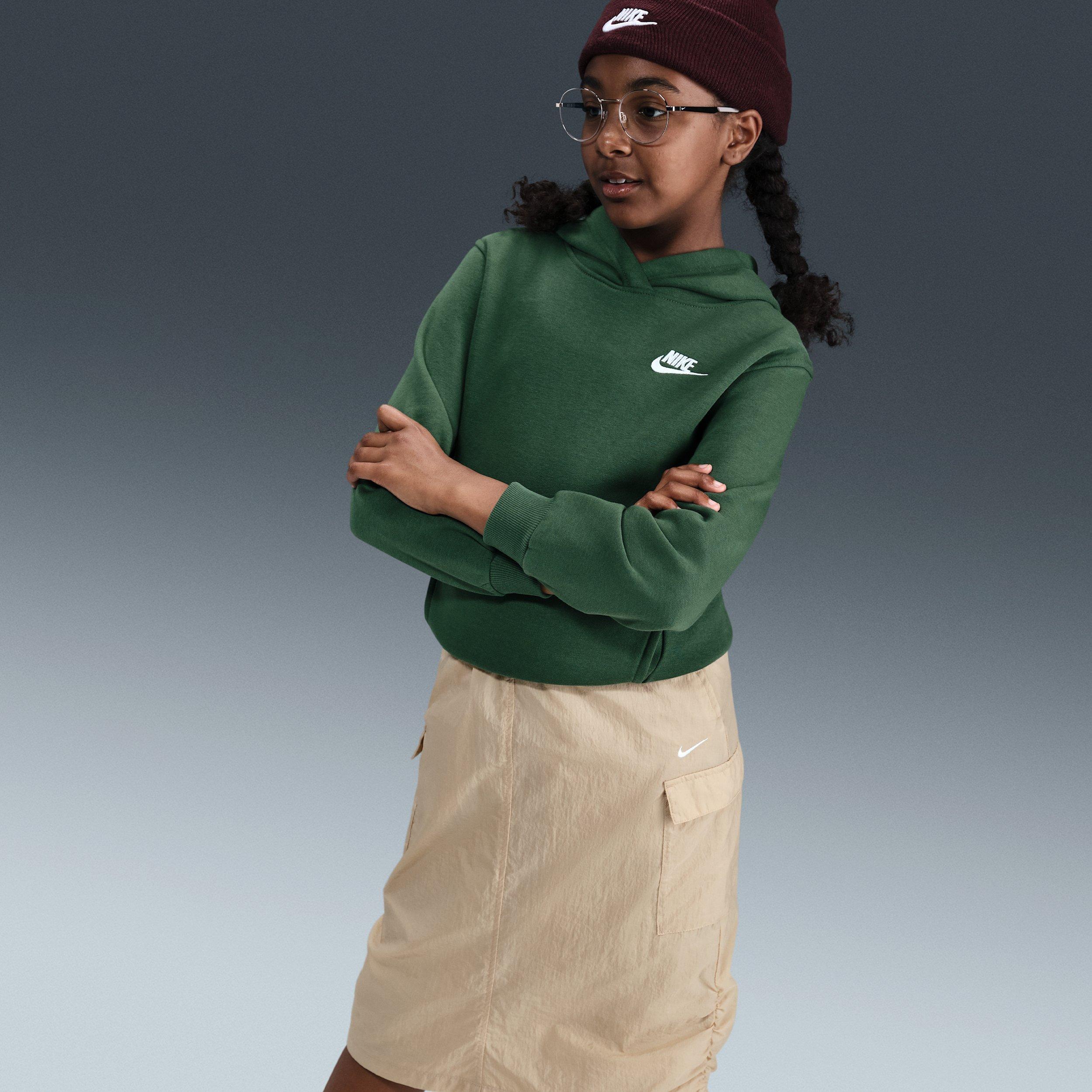 Nike Sportswear Club Fleece Lightweight Big Kids' Dark Green Pullover Hoodie