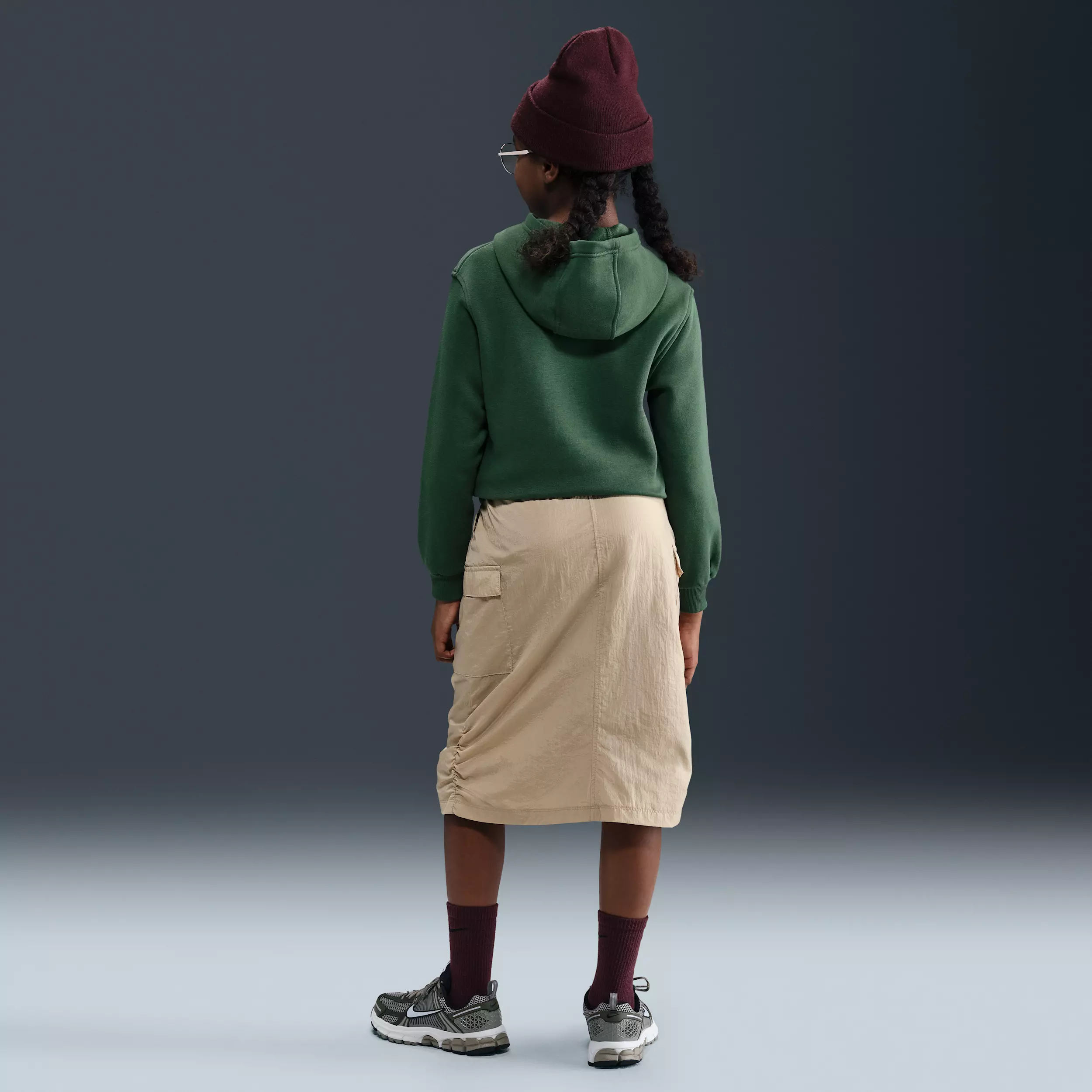 Nike Big Kids' Sportswear Club Fleece Lightweight Pullover Hoodie - Dark Green - DARK GREEN