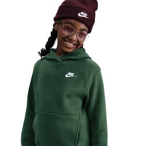 Nike Big Kids' Sportswear Club Fleece Lightweight Pullover Hoodie - Dark Green