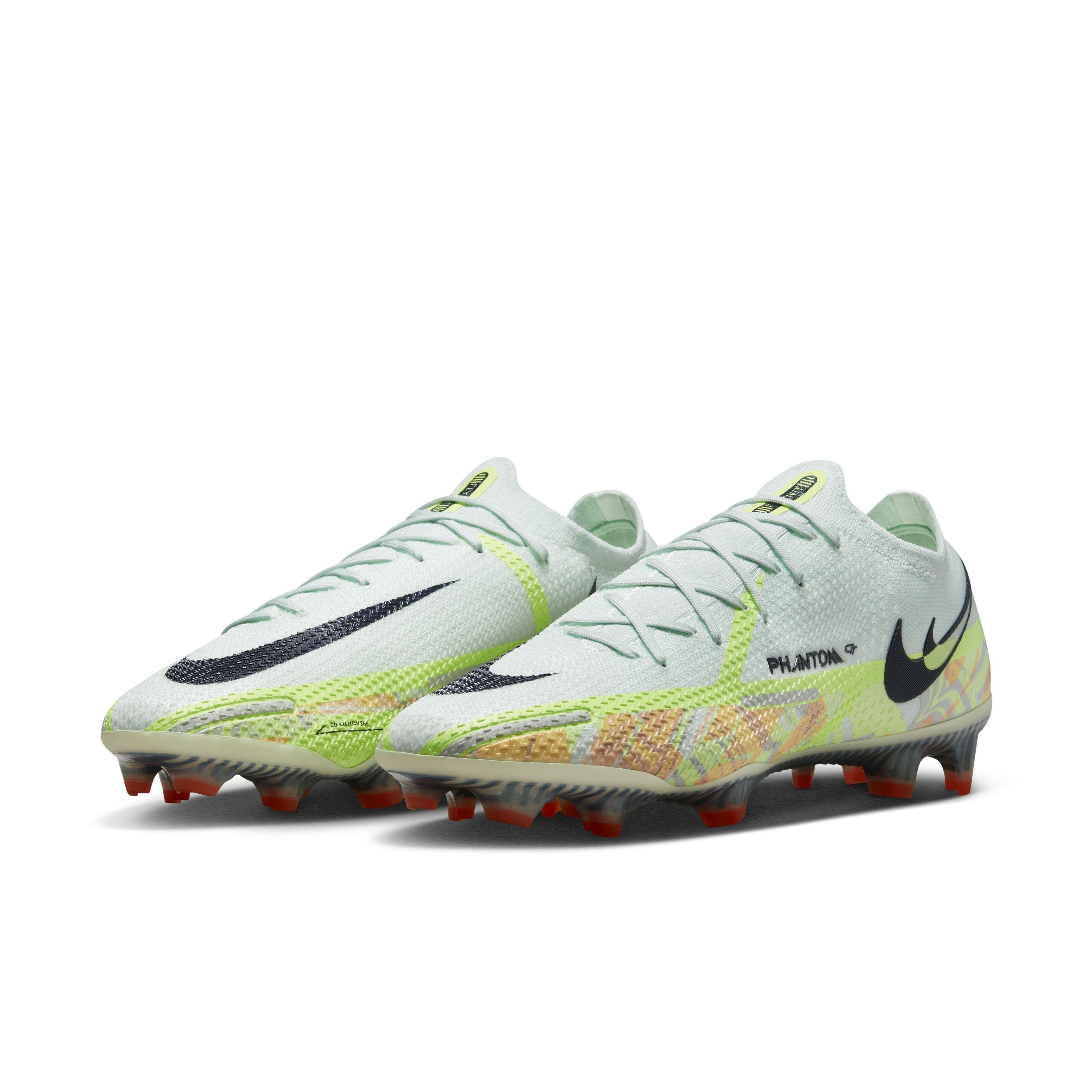 Nike Phantom GT2 Elite FG "Barely Green/Blackened Blue-Ghost Green" Men's Soccer Cleat - GREEN Thumbnail View 3