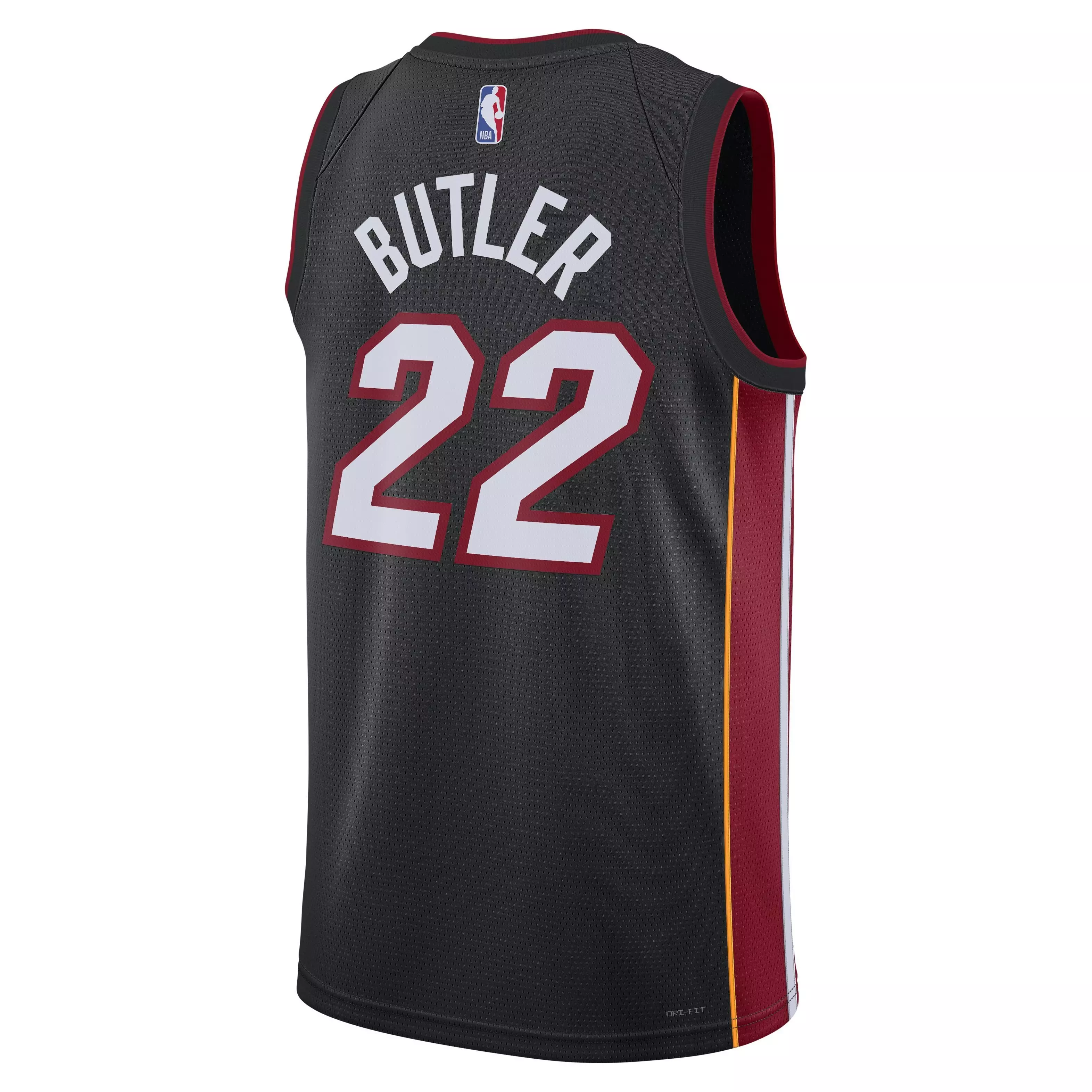 Nike Men's Miami Heat Dri-FIT NBA Swingman Icon 22 Road Jersey-Black/Butler - BLACK/BUTLER