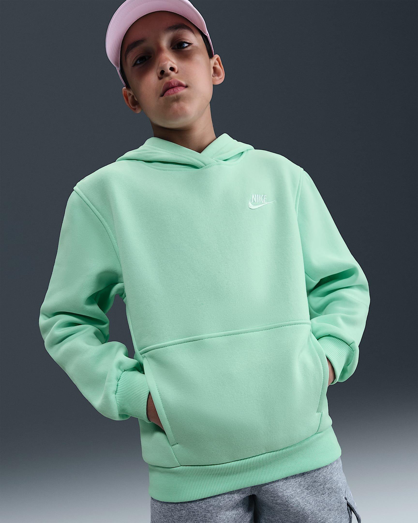 Nike Sportswear Club Fleece Lightweight Big Kids' Mint Pullover Hoodie
